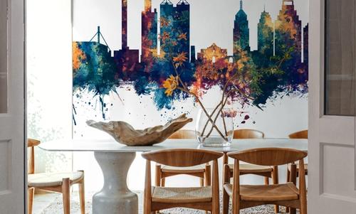 San Antonio Texas Skyline Blue & Bronze
