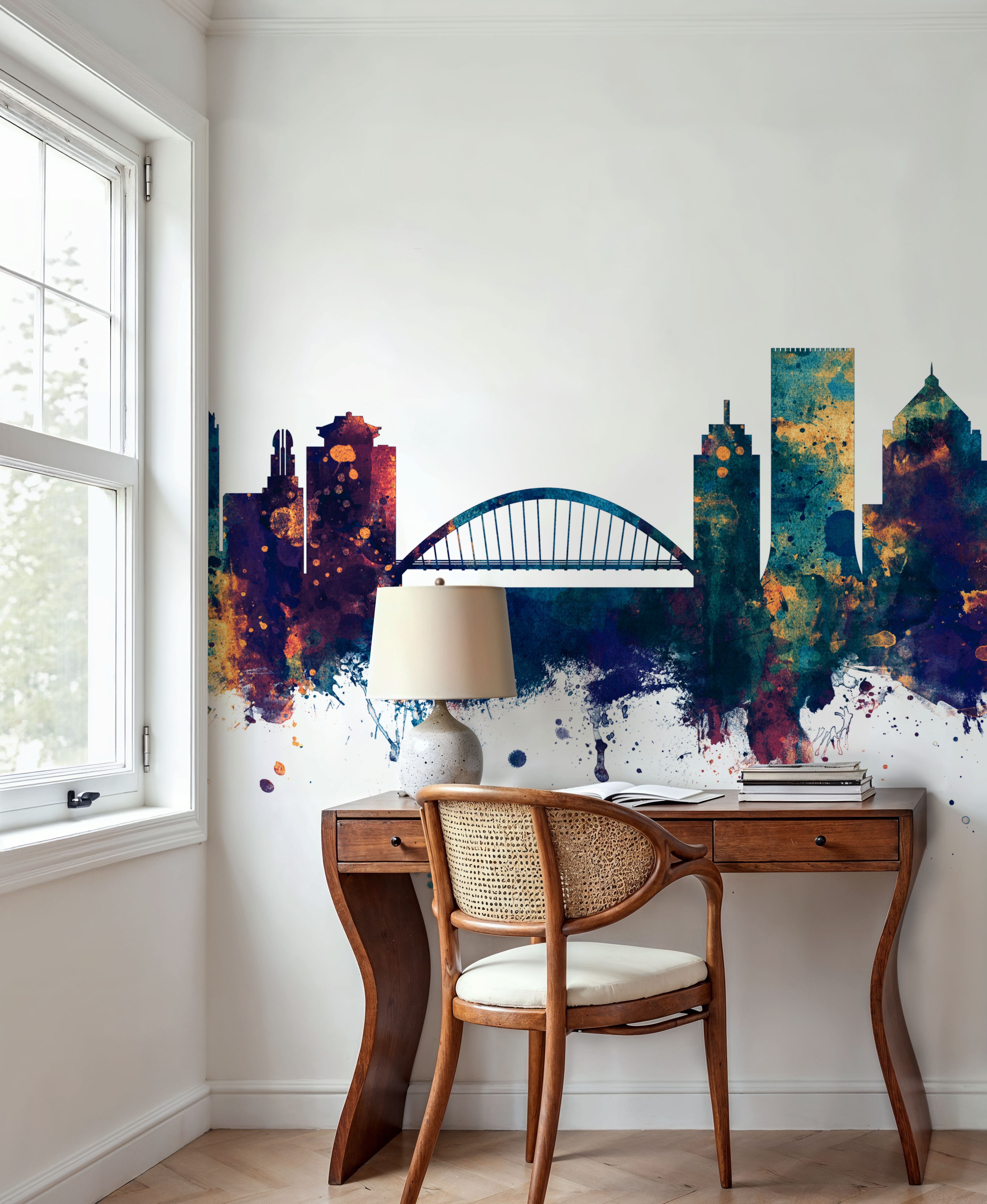 Rochester New York Skyline Blue & Bronze