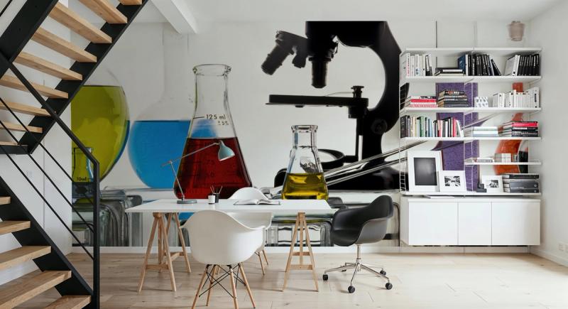 Chemistry Lab wallpaper mural 100% PVC-free and non-toxic