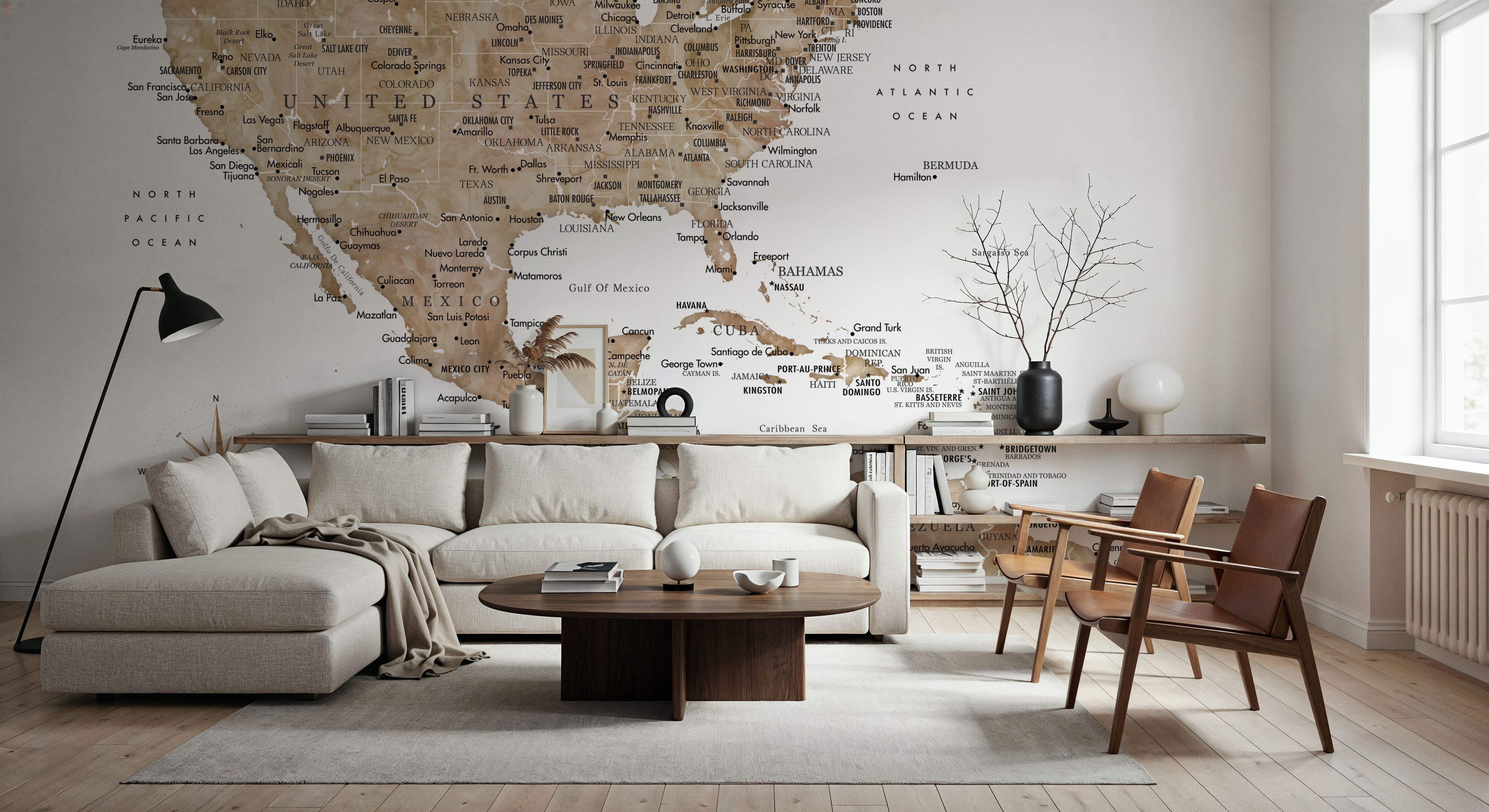 US Mexico Caribbean Map - Abey