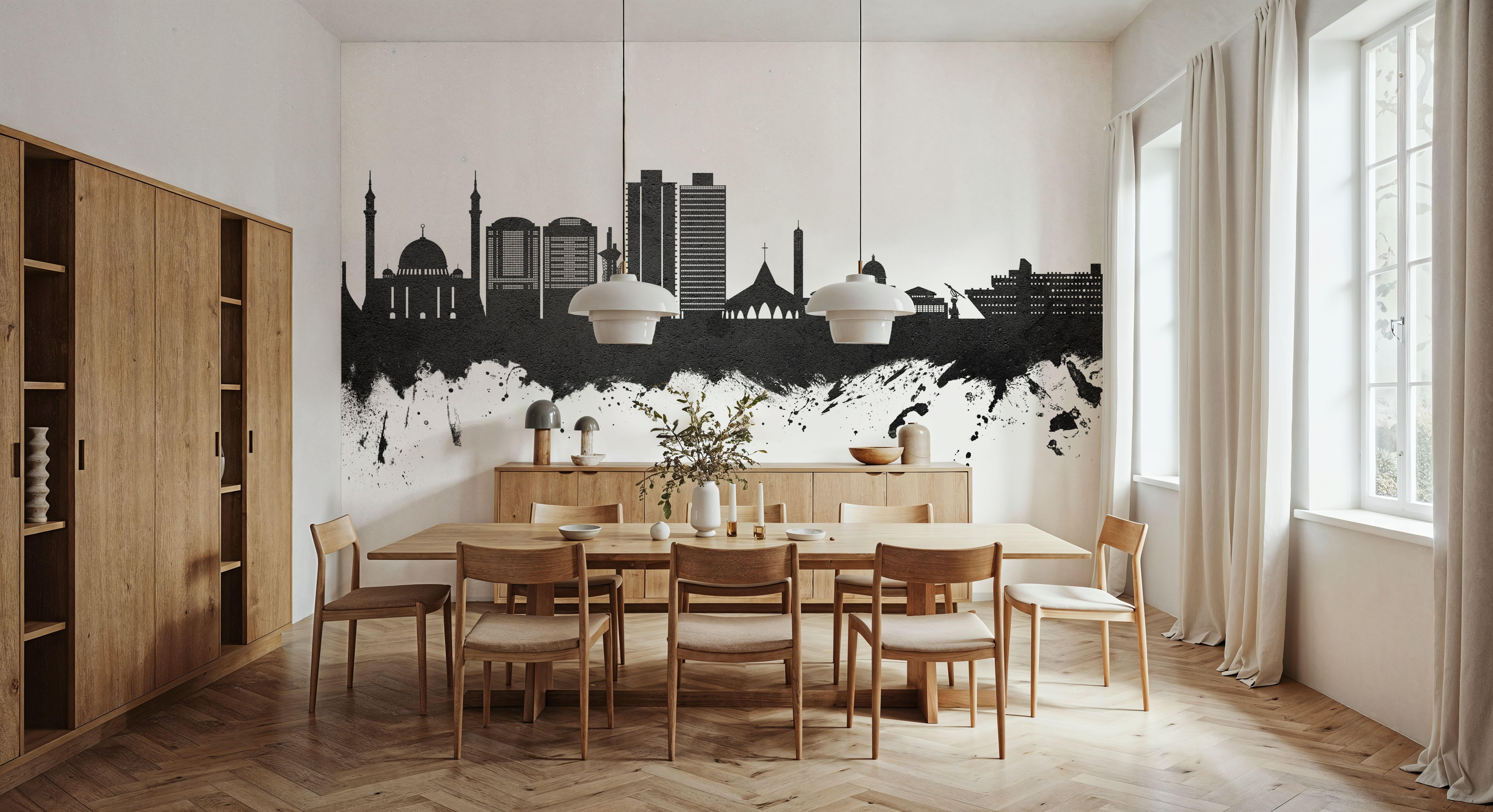 Abuja Nigeria Skyline Black & White