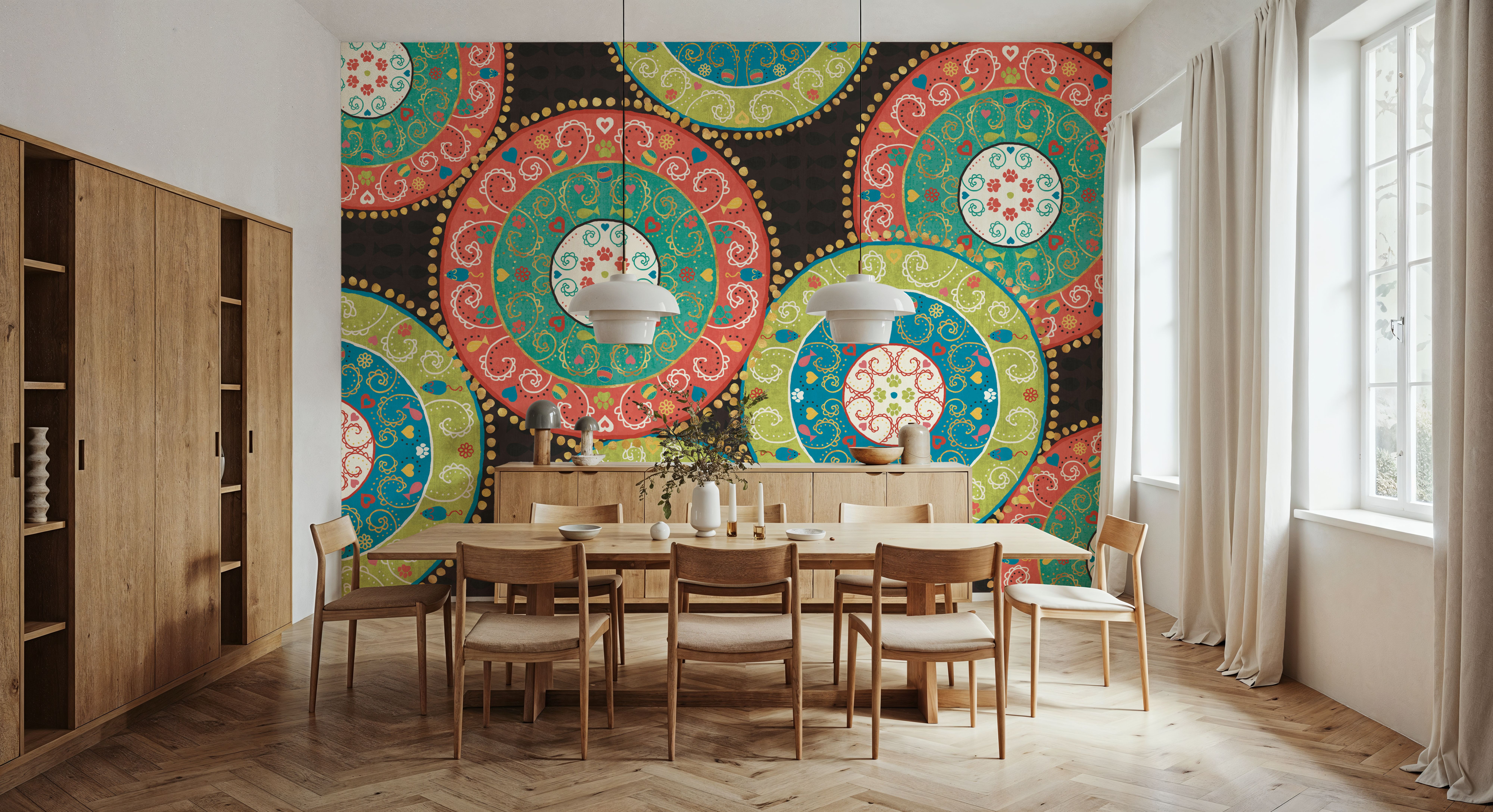 Otomi Cats VI Dark, Papel pintado