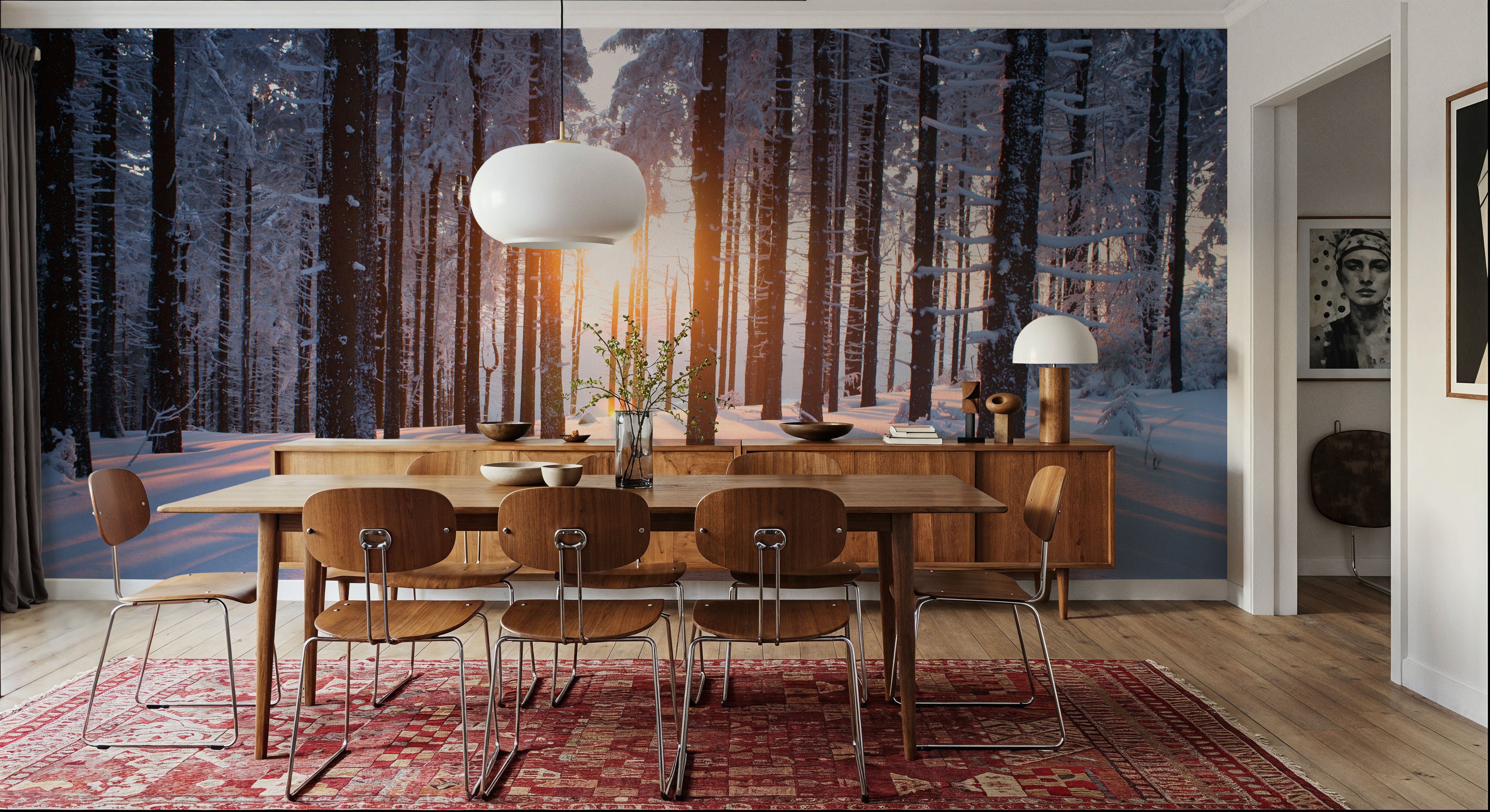 Snowy Woods at Sunset, Wallpaper