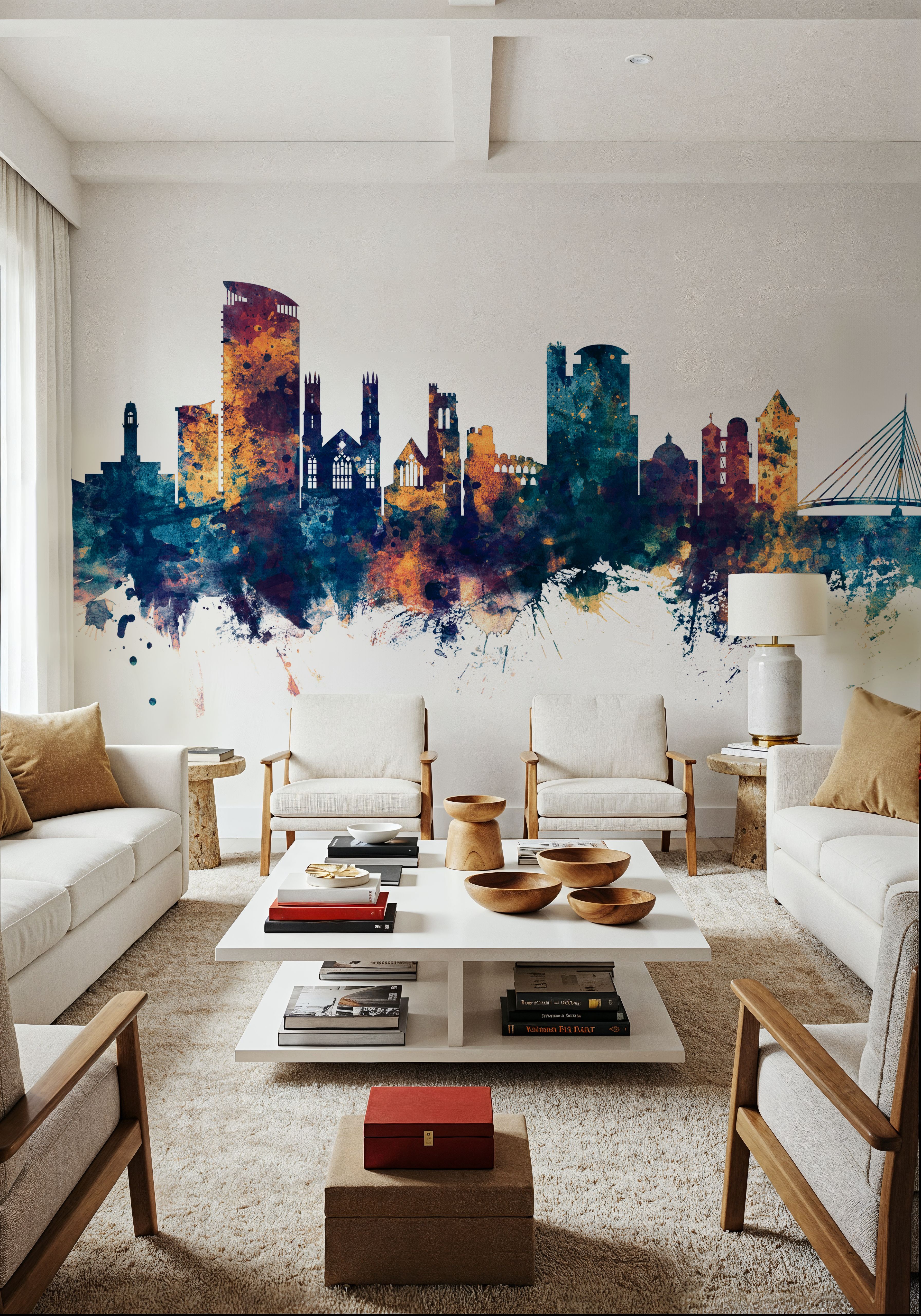 Swansea Wales Skyline Blue & Bronze