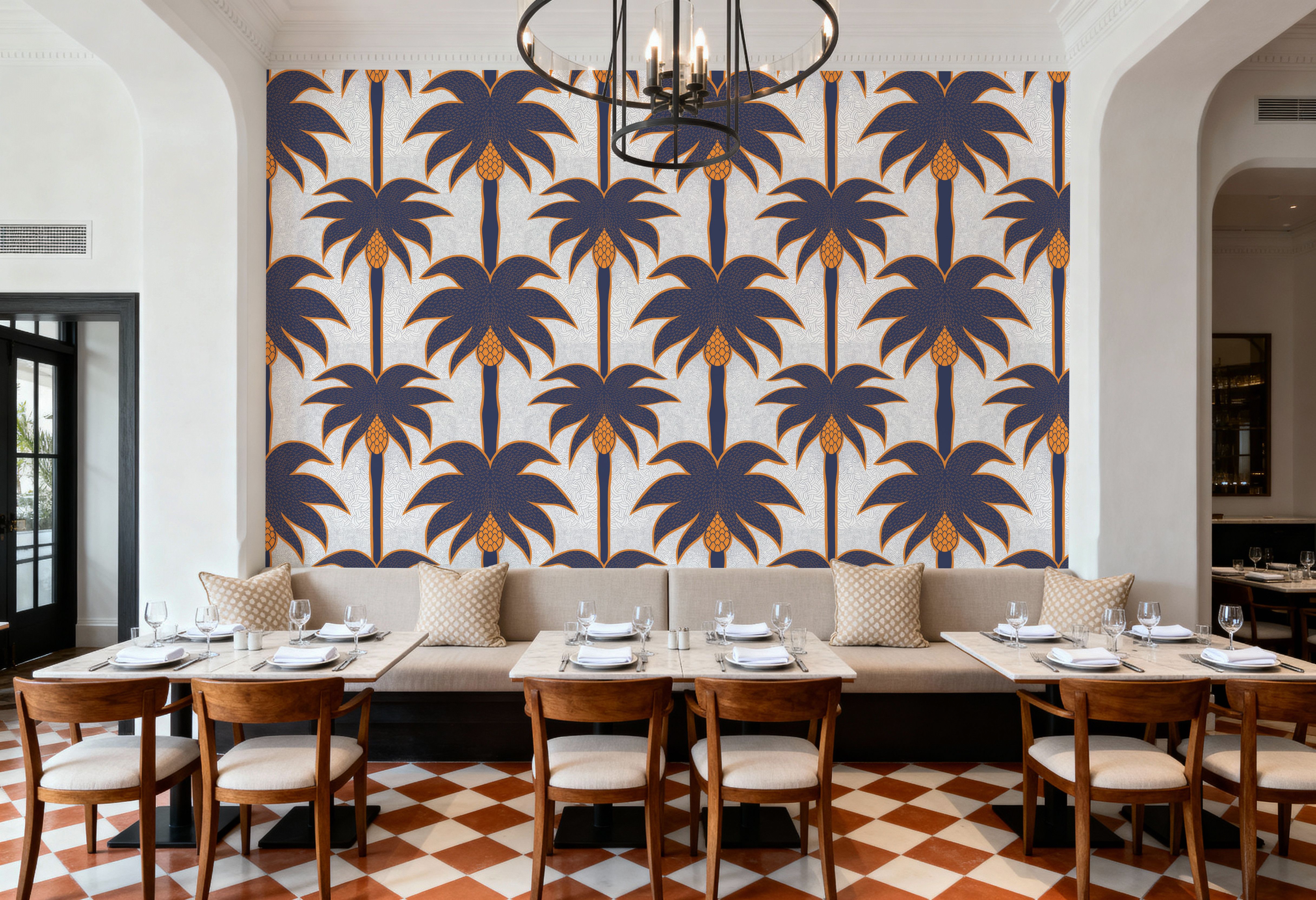 Graphic Palms, Grape