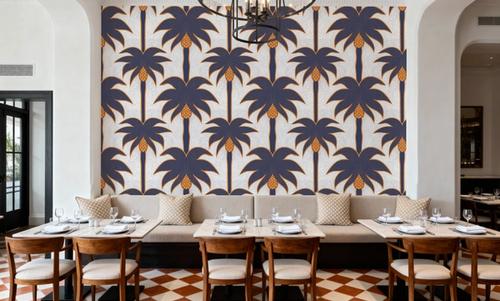 Graphic Palms, Grape