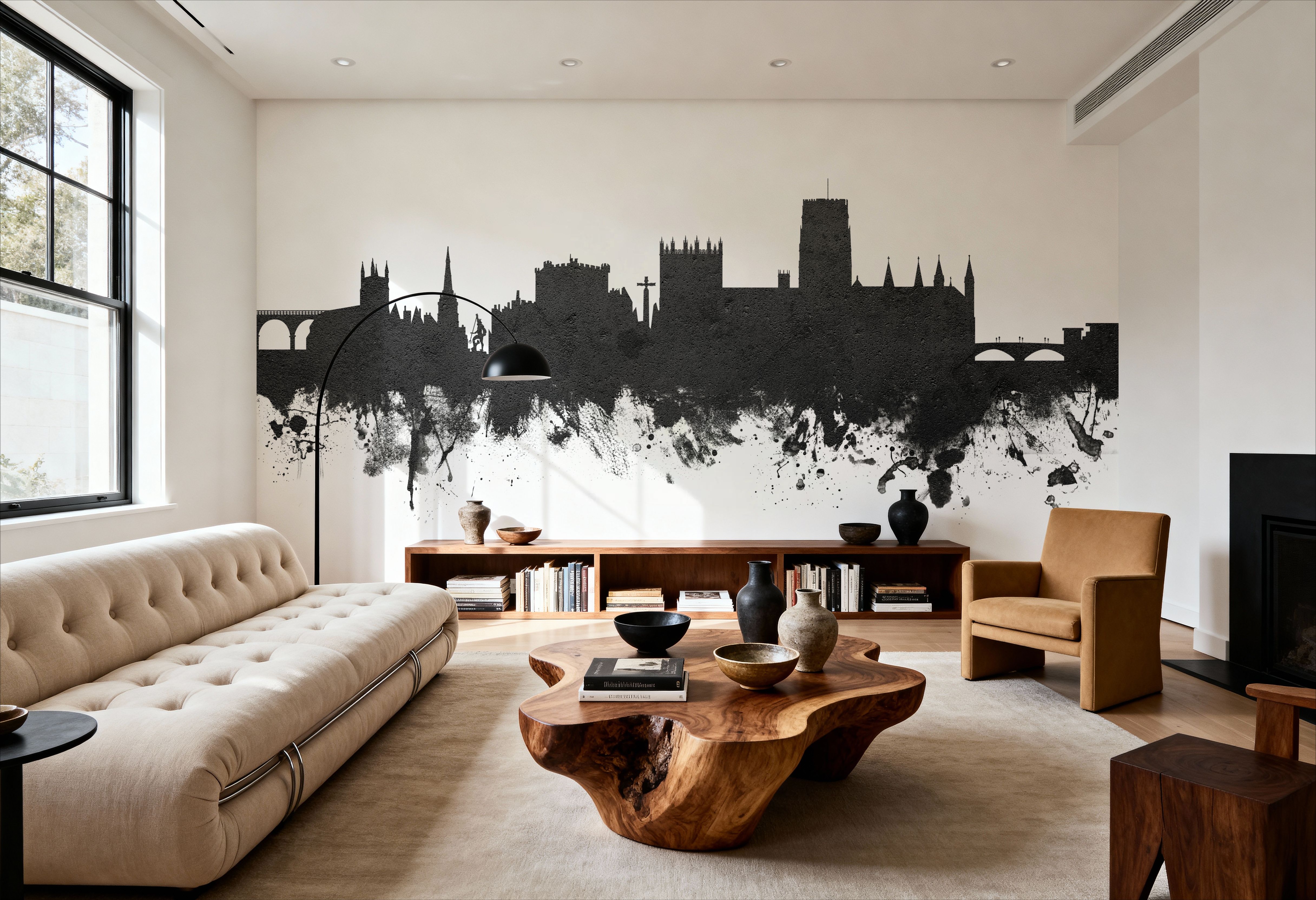 Durham England Skyline Black & White