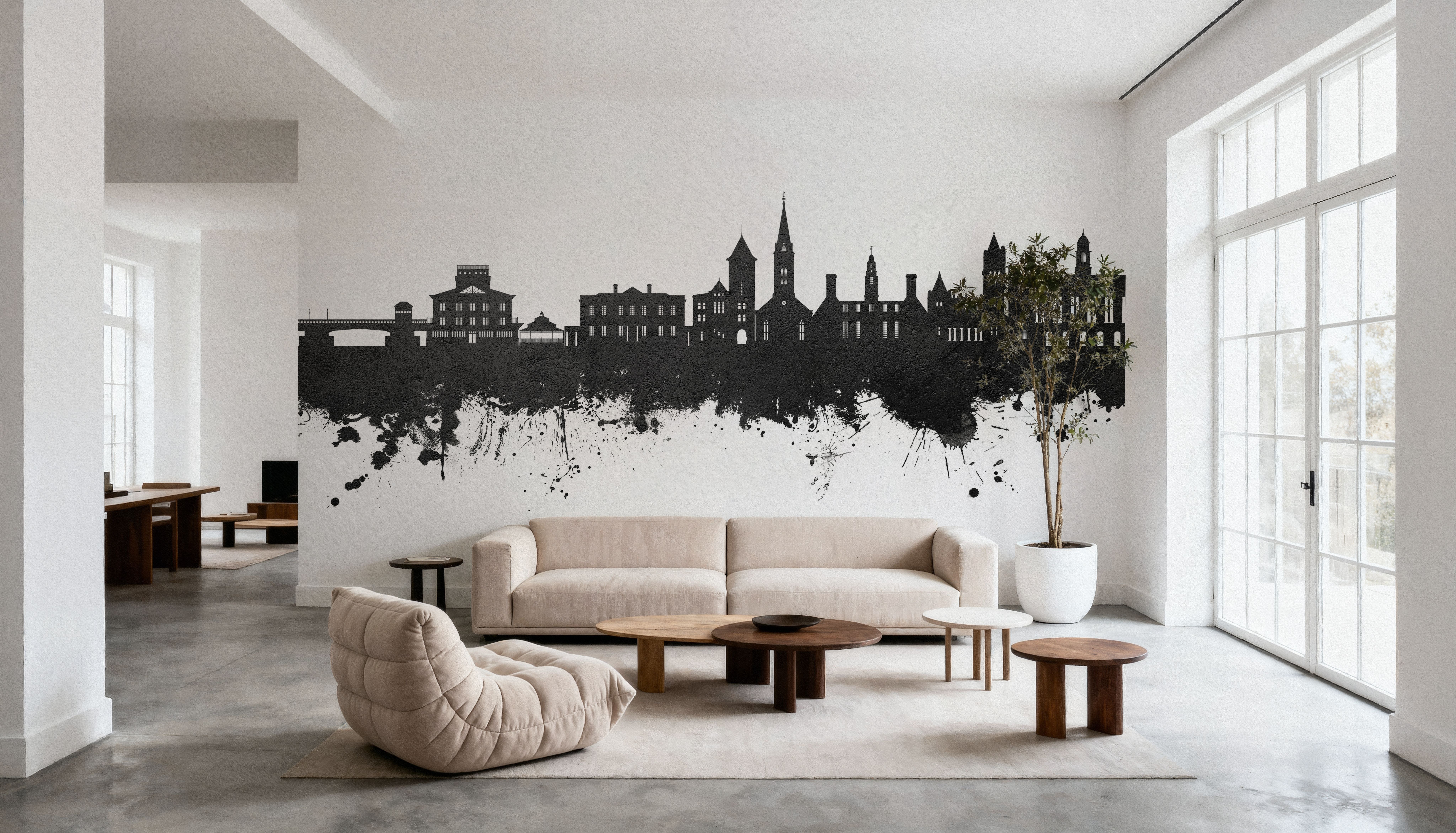 New Bern North Carolina Skyline Black & White