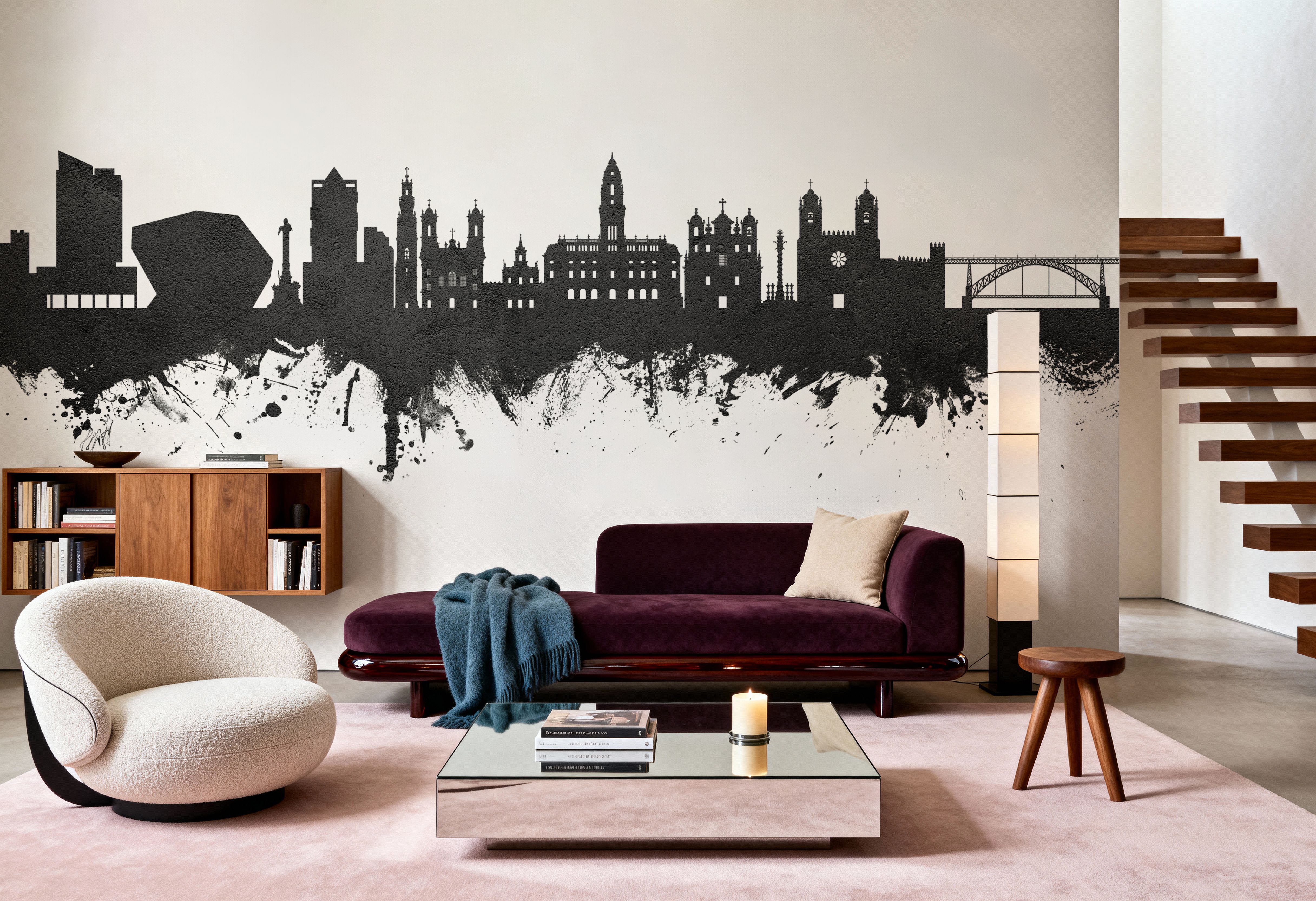 Porto Portugal Skyline Black & White