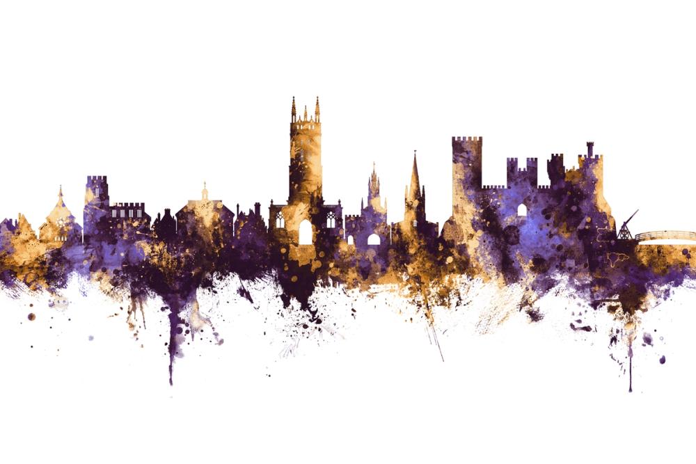 Warwick England Skyline Purple & Gold