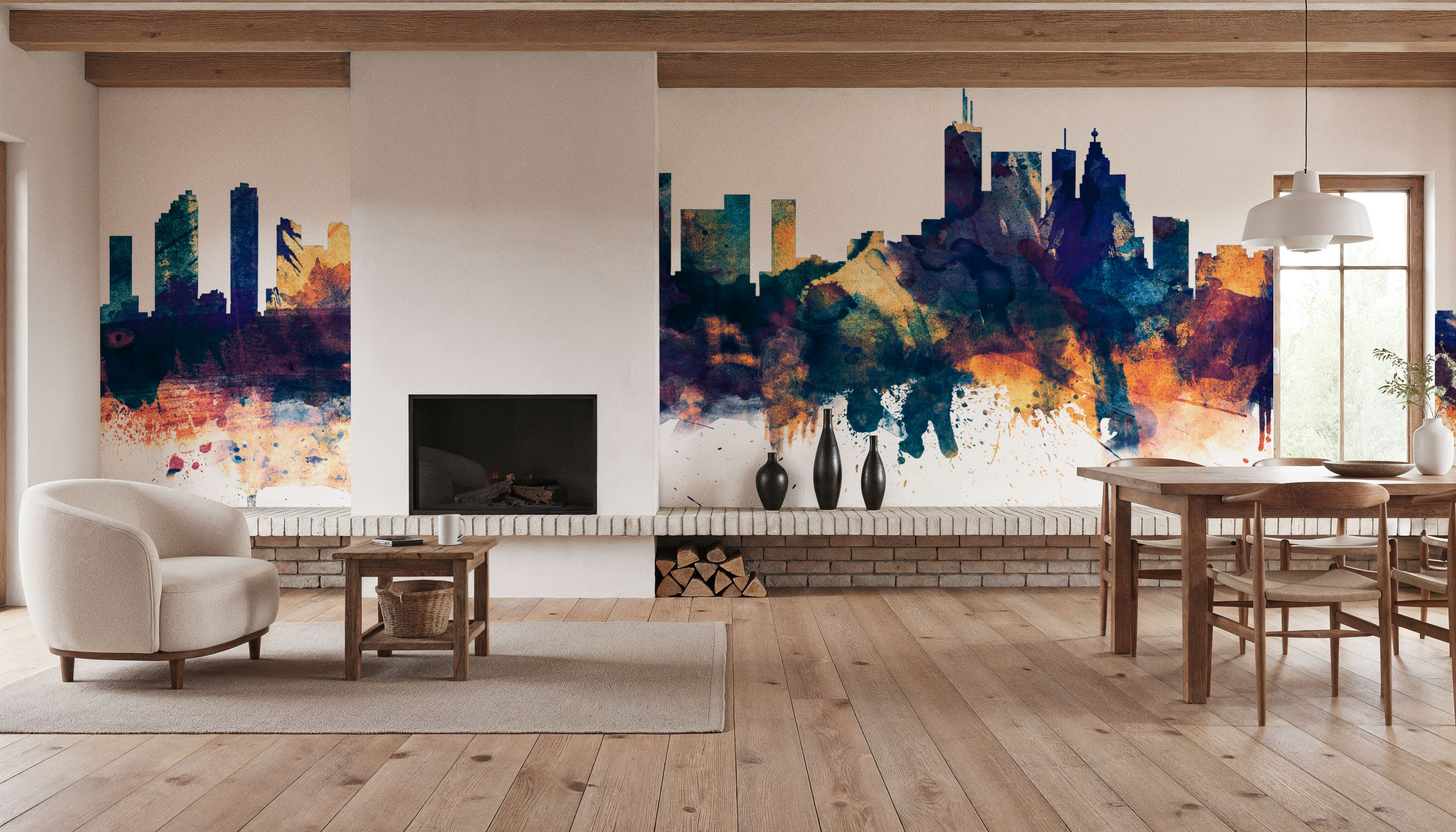 Toronto Canada Skyline Blue & Bronze, Wallpaper