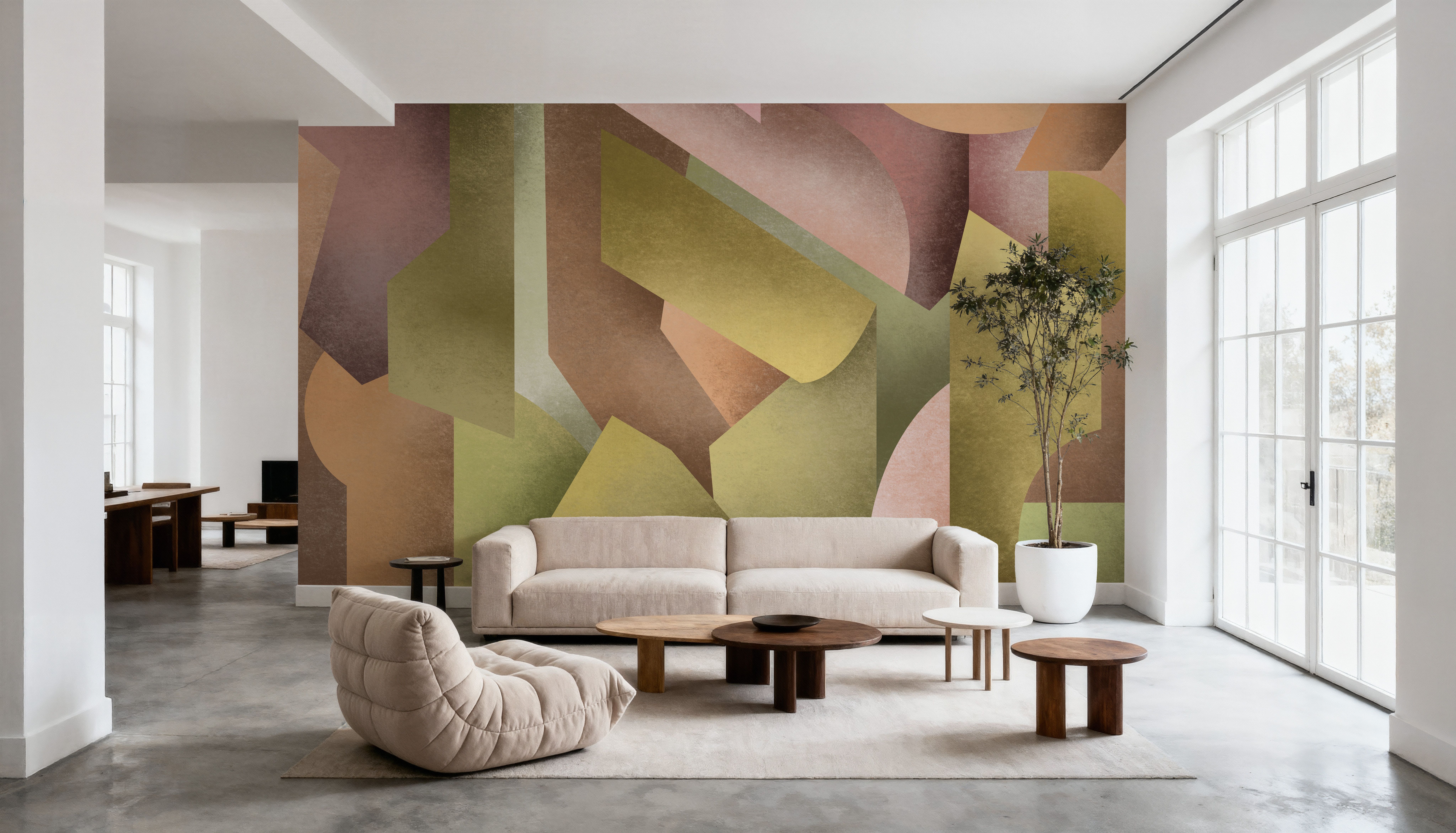 Chalky Geometrica, Spring Green & Rose