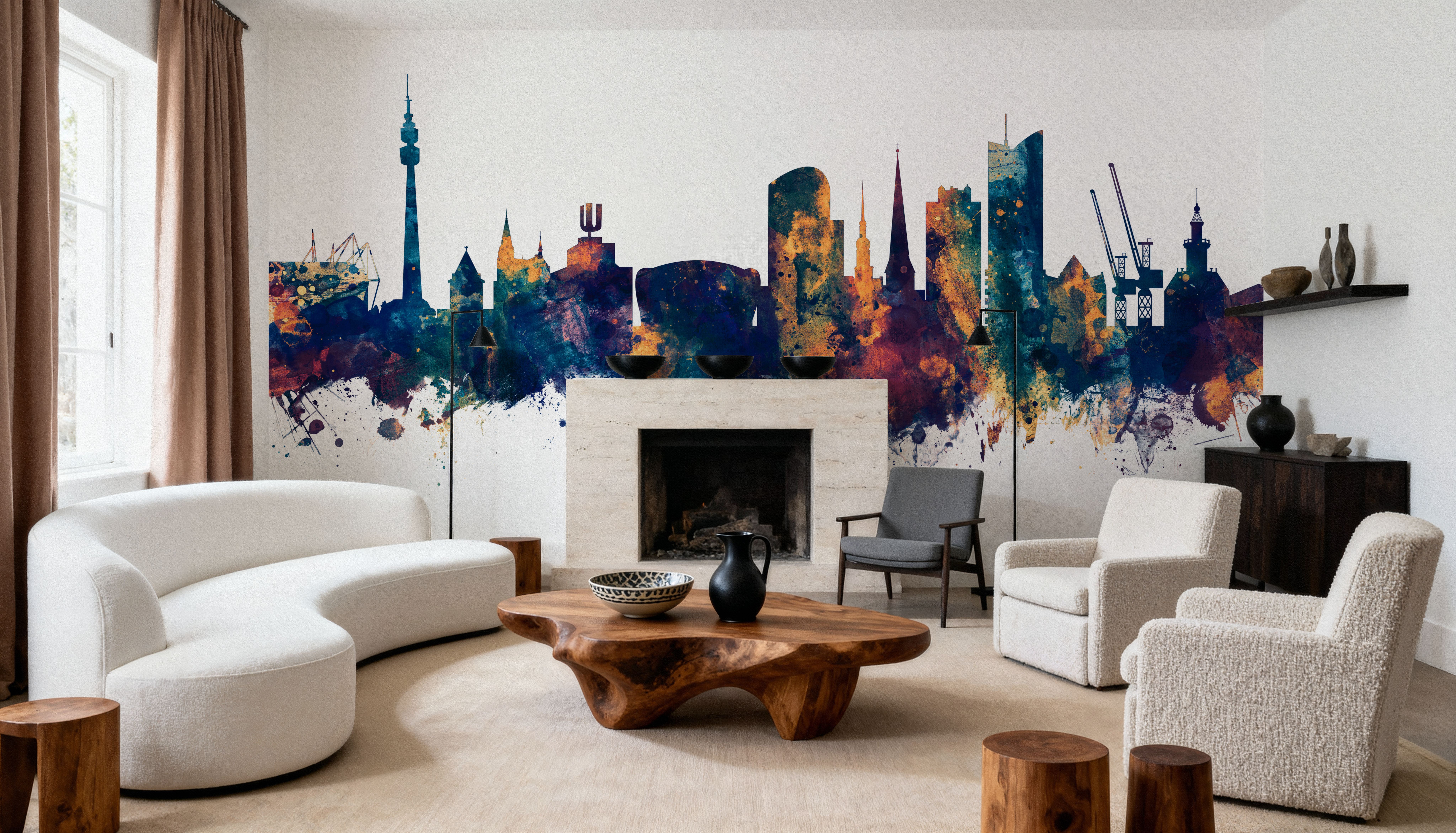 Dortmund Germany Skyline Blue & Bronze