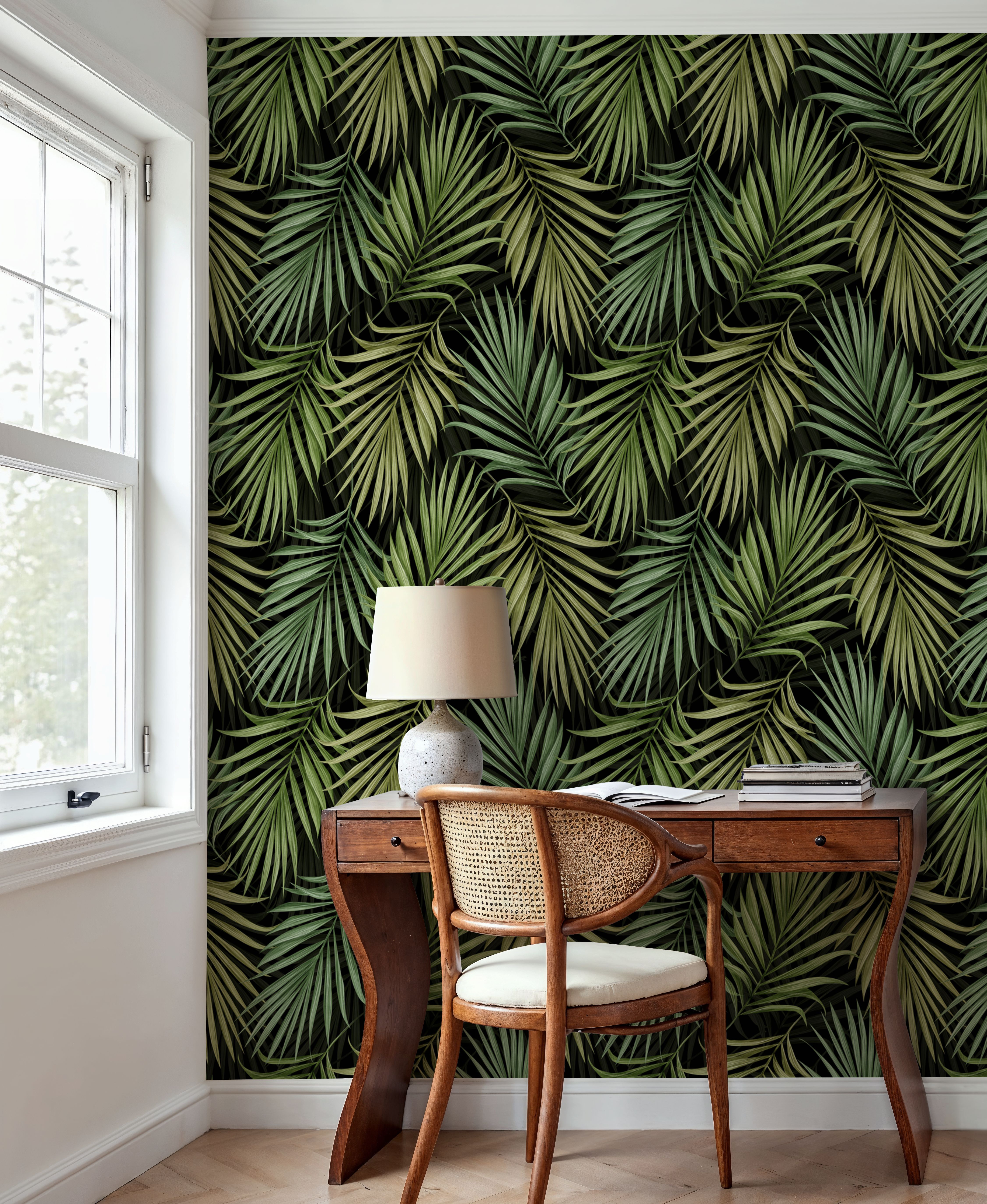 Bright Palms Pattern, Lush Green