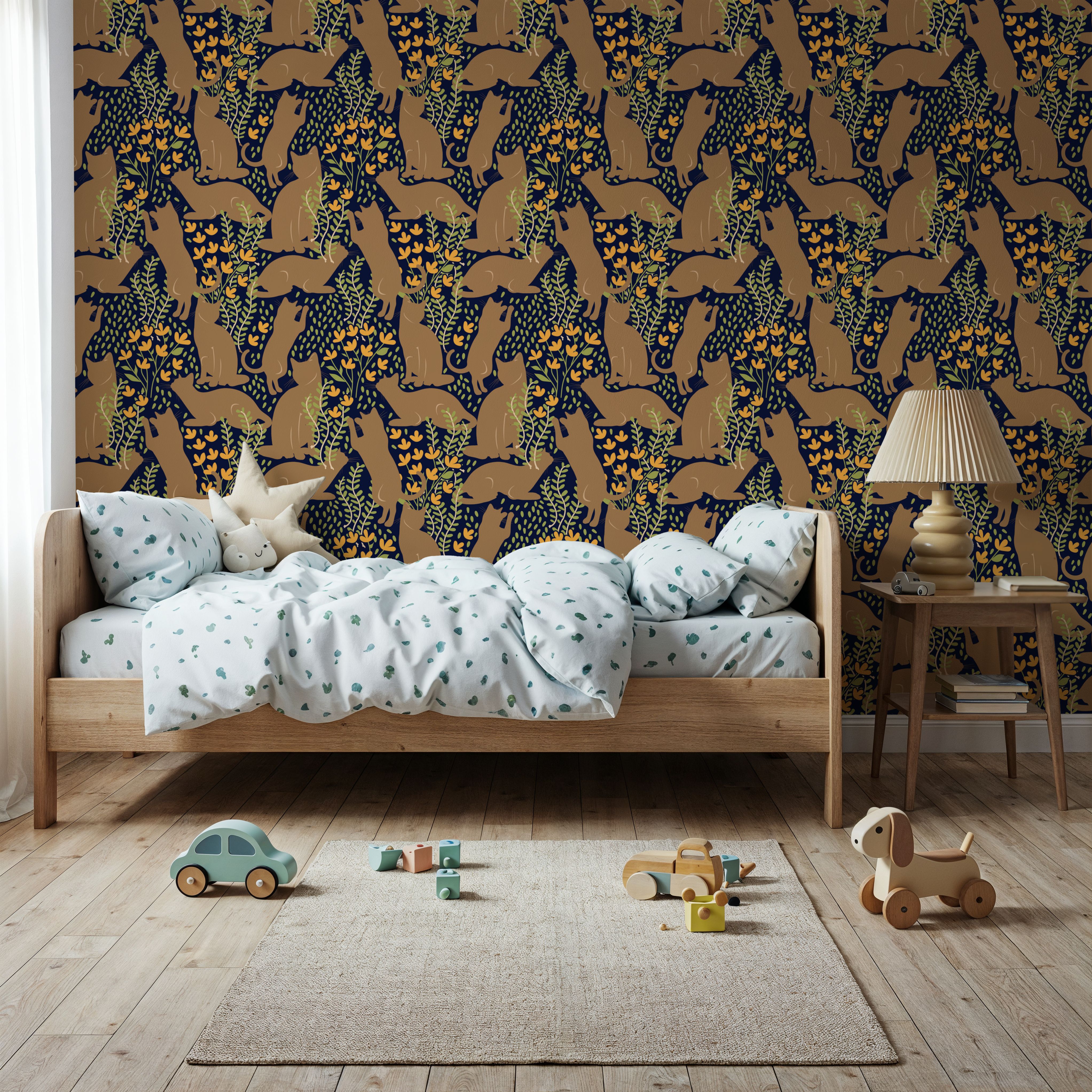 Hunters in The Garden, Navy & Beige