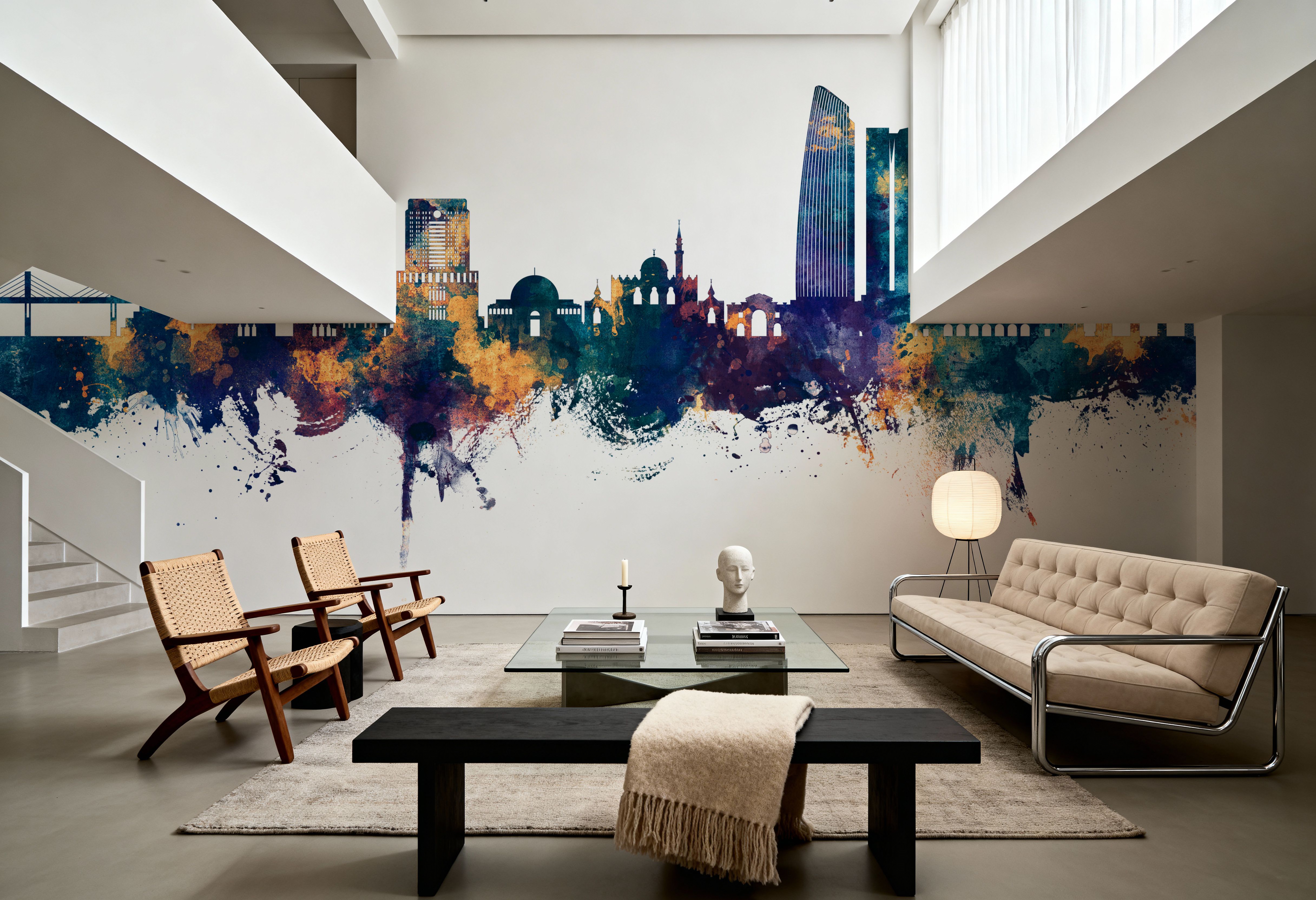 Amman Skyline Blue & Bronze