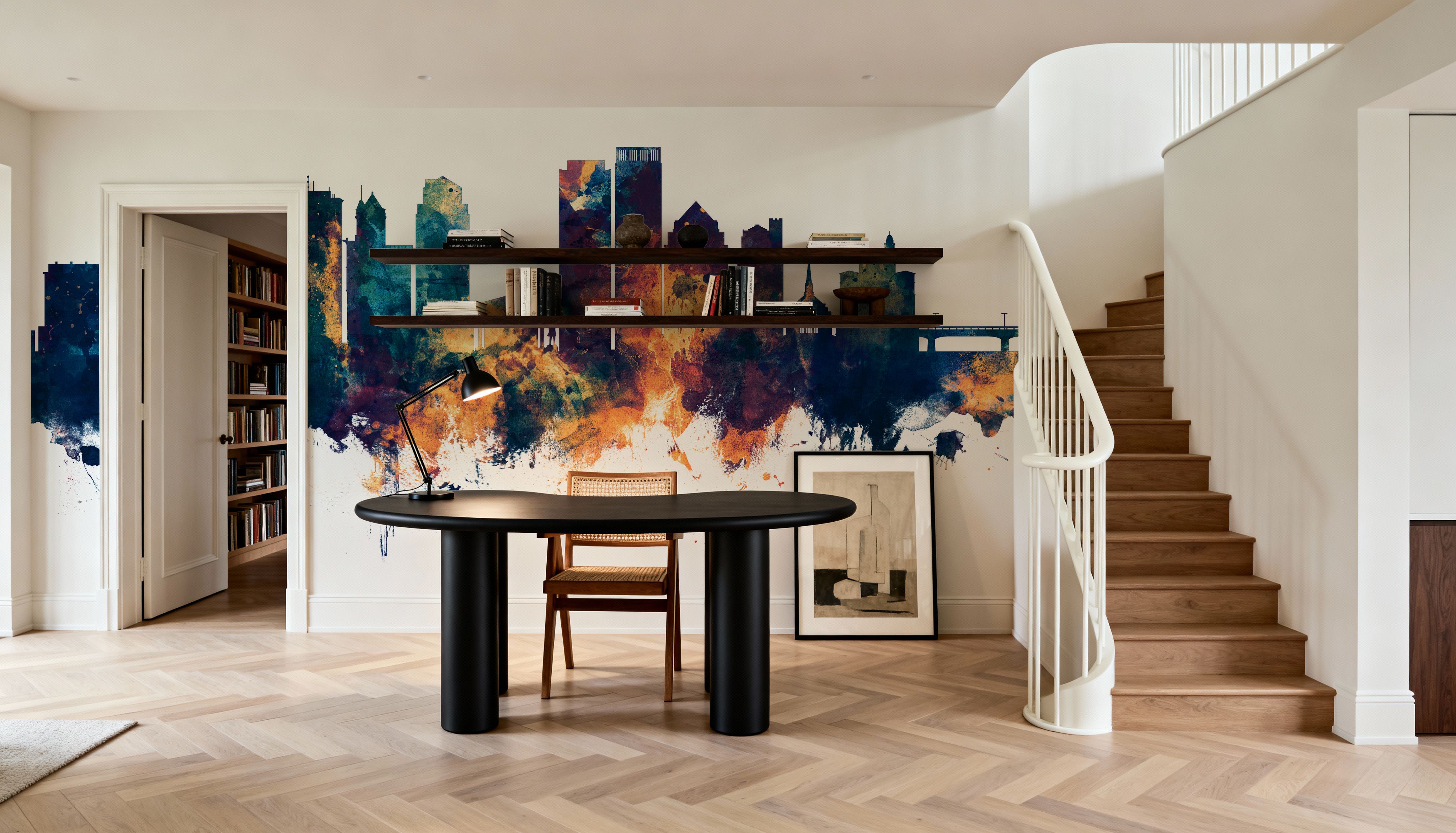 Dayton Ohio Skyline Blue & Bronze