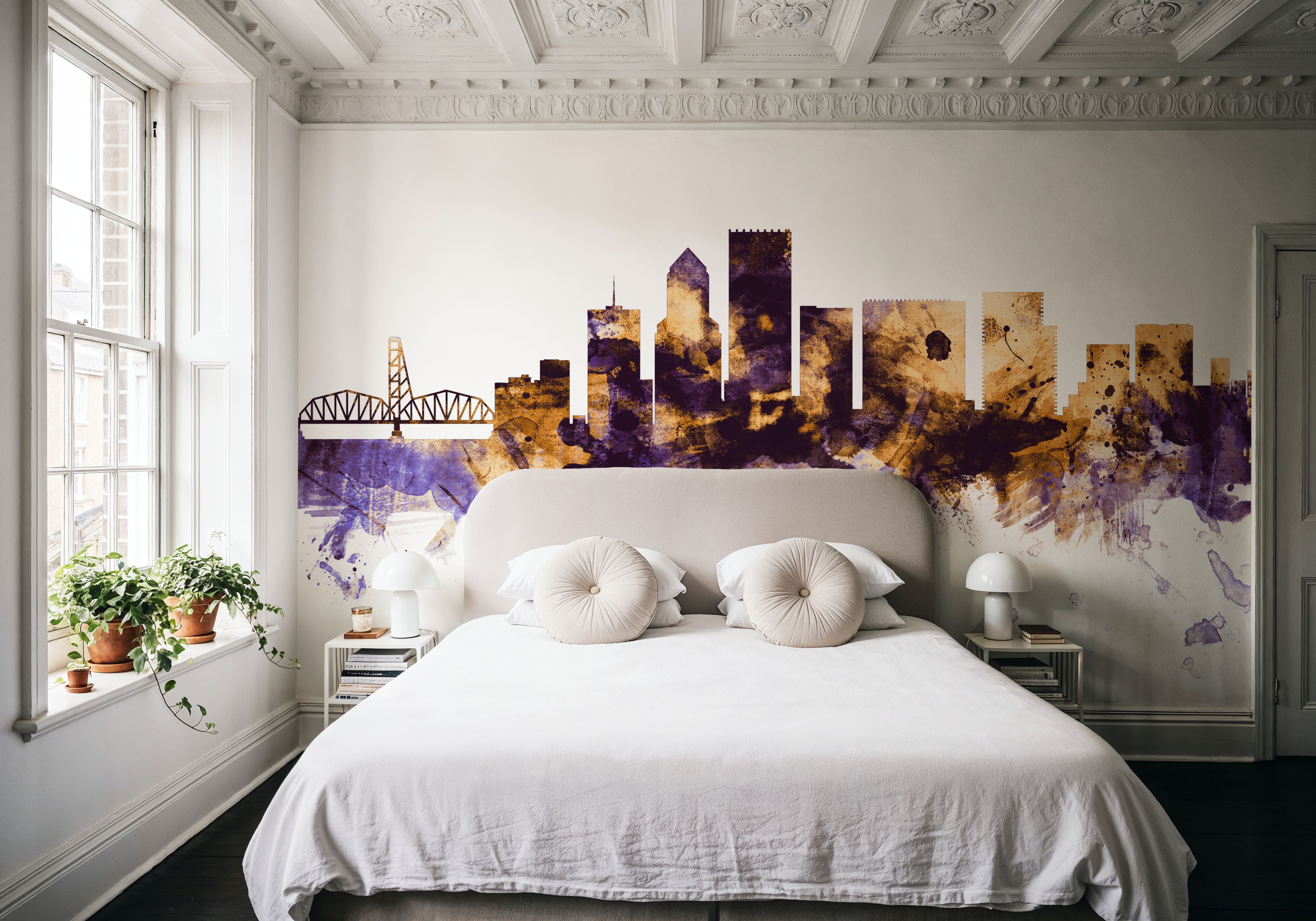 Portland Oregon Skyline Purple & Gold