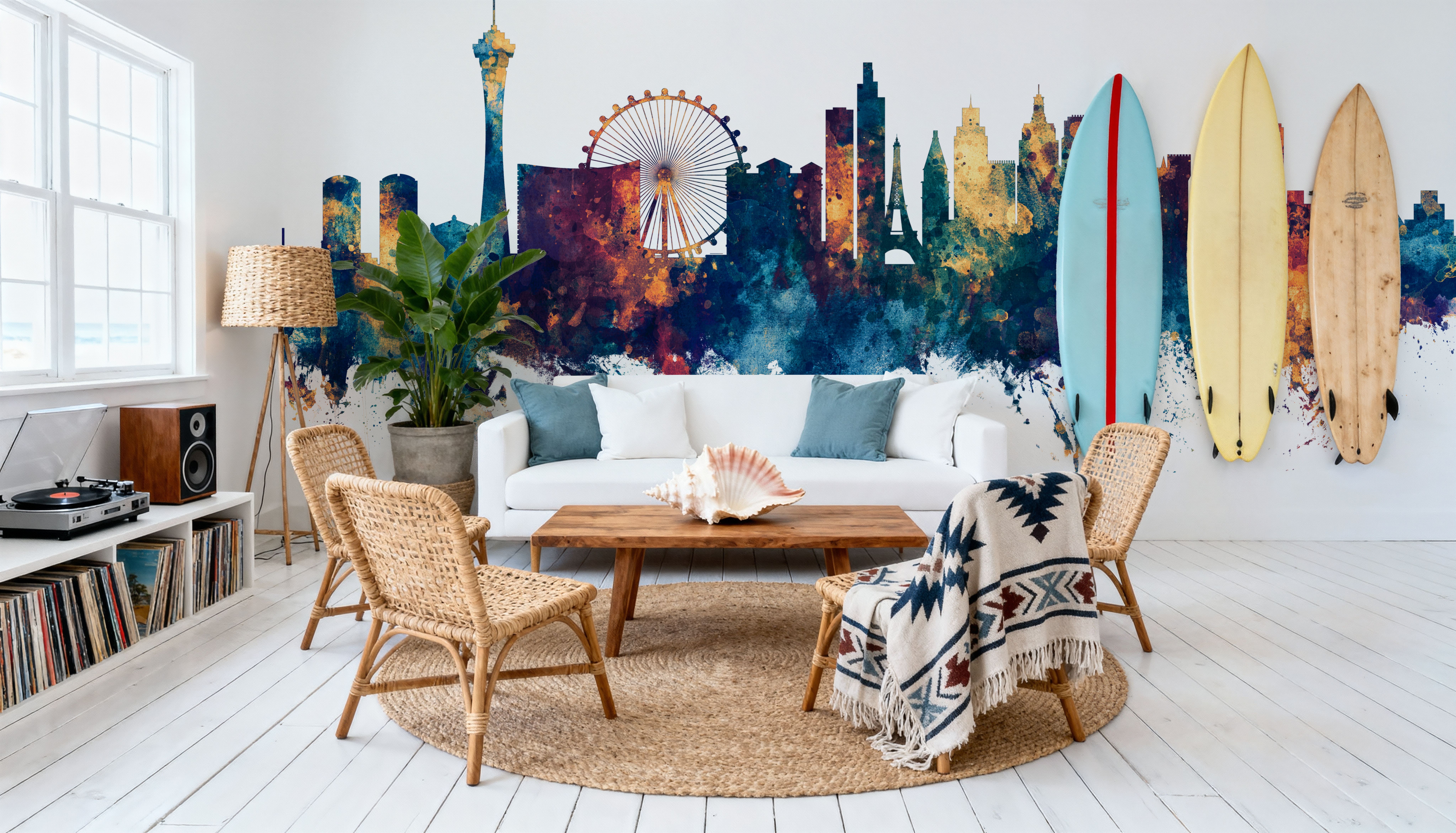 Las Vegas Nevada Skyline Blue & Bronze