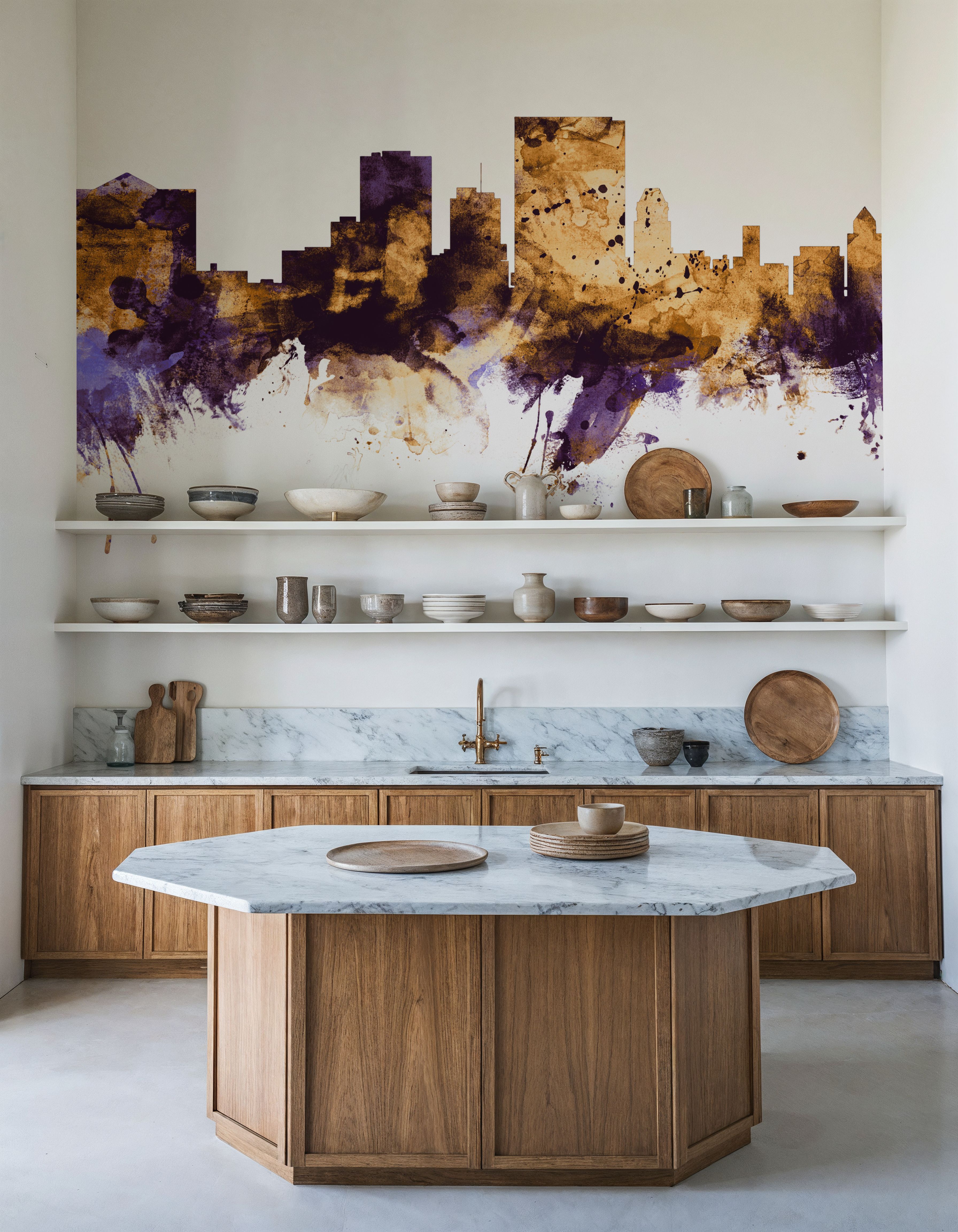 El Paso Texas Skyline Purple & Gold