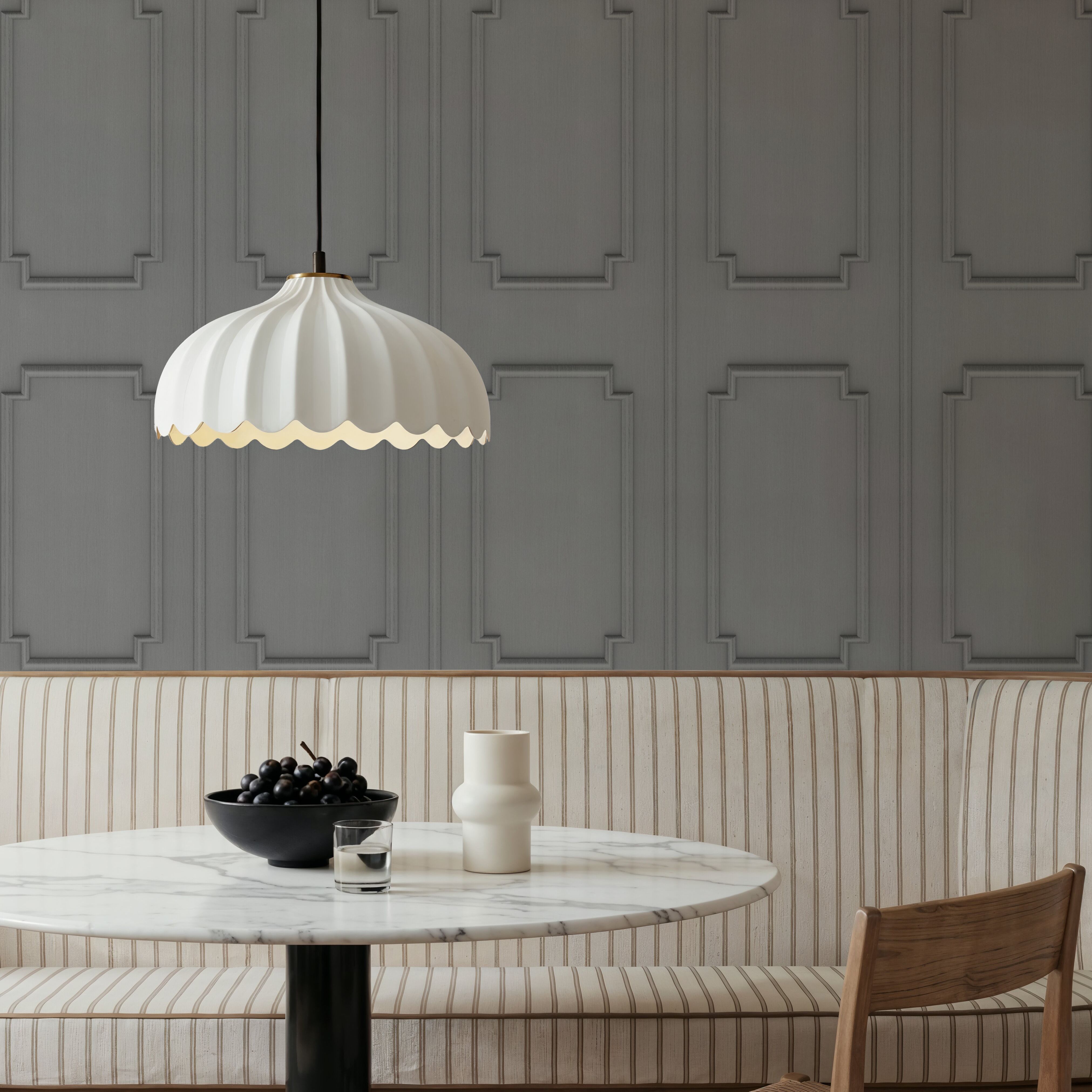 Faux Wall Panel Moulding, Soft Grey