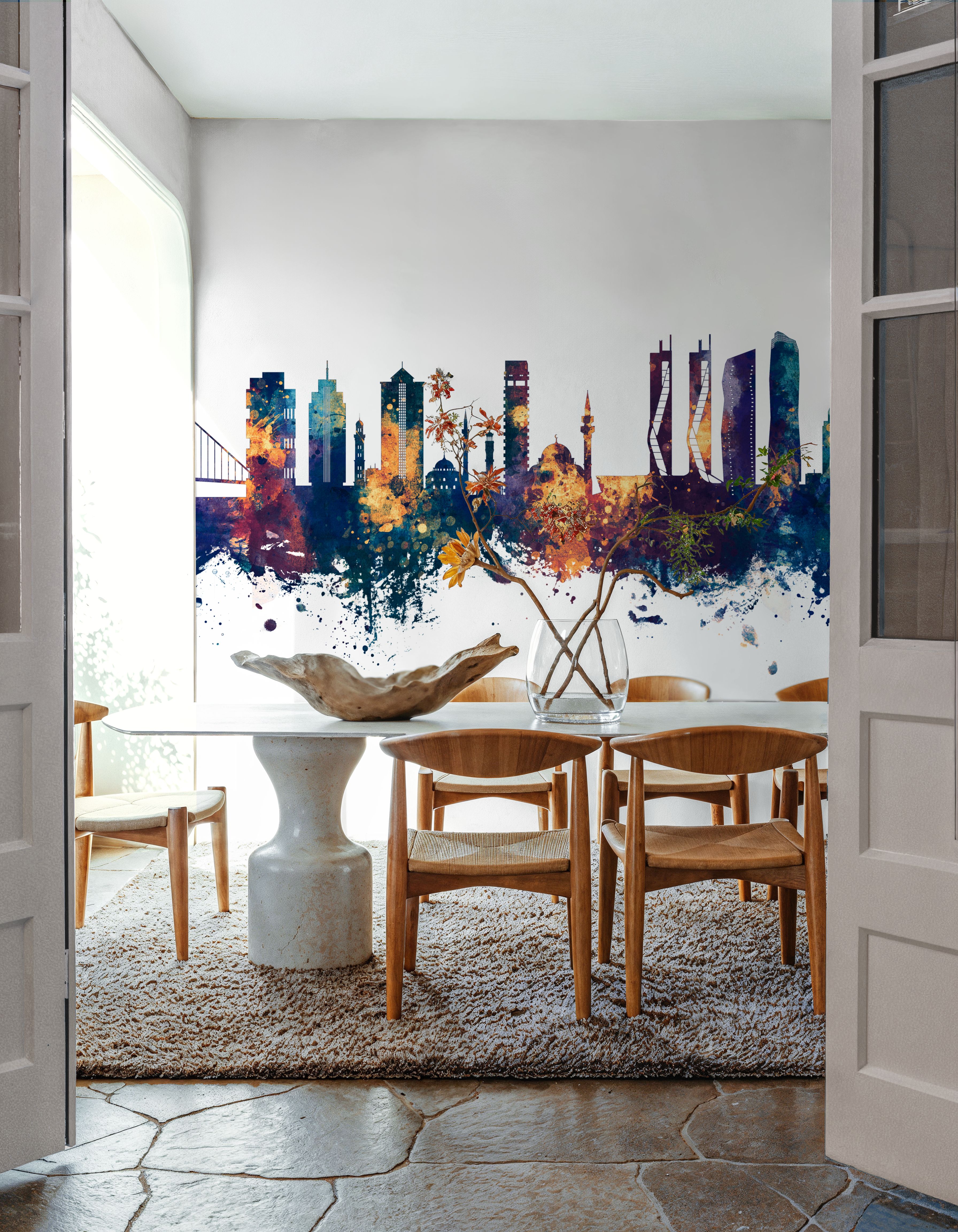 Izmir Turkey Skyline Blue & Bronze