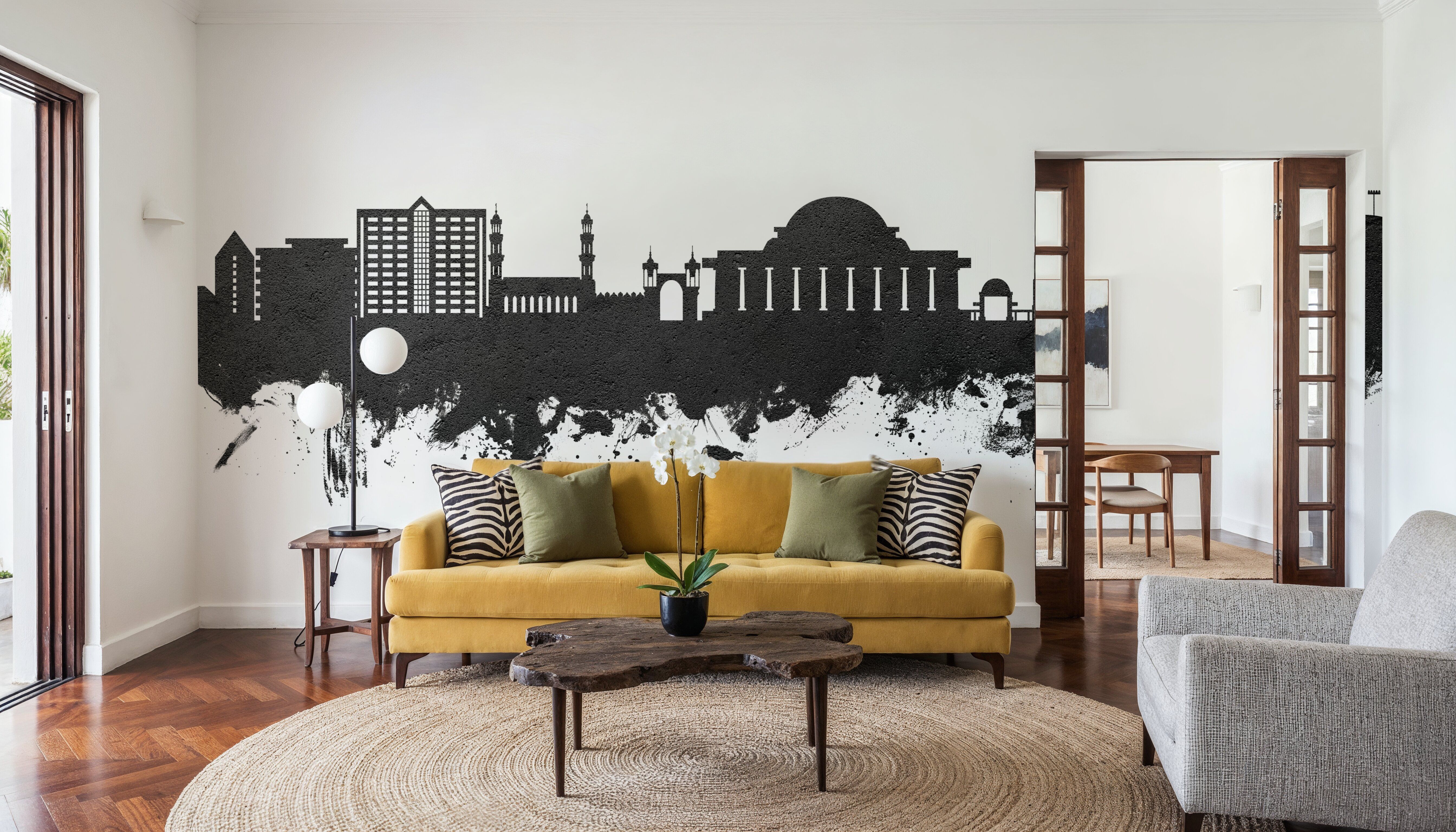 Lilongwe Malawi Skyline Black & White