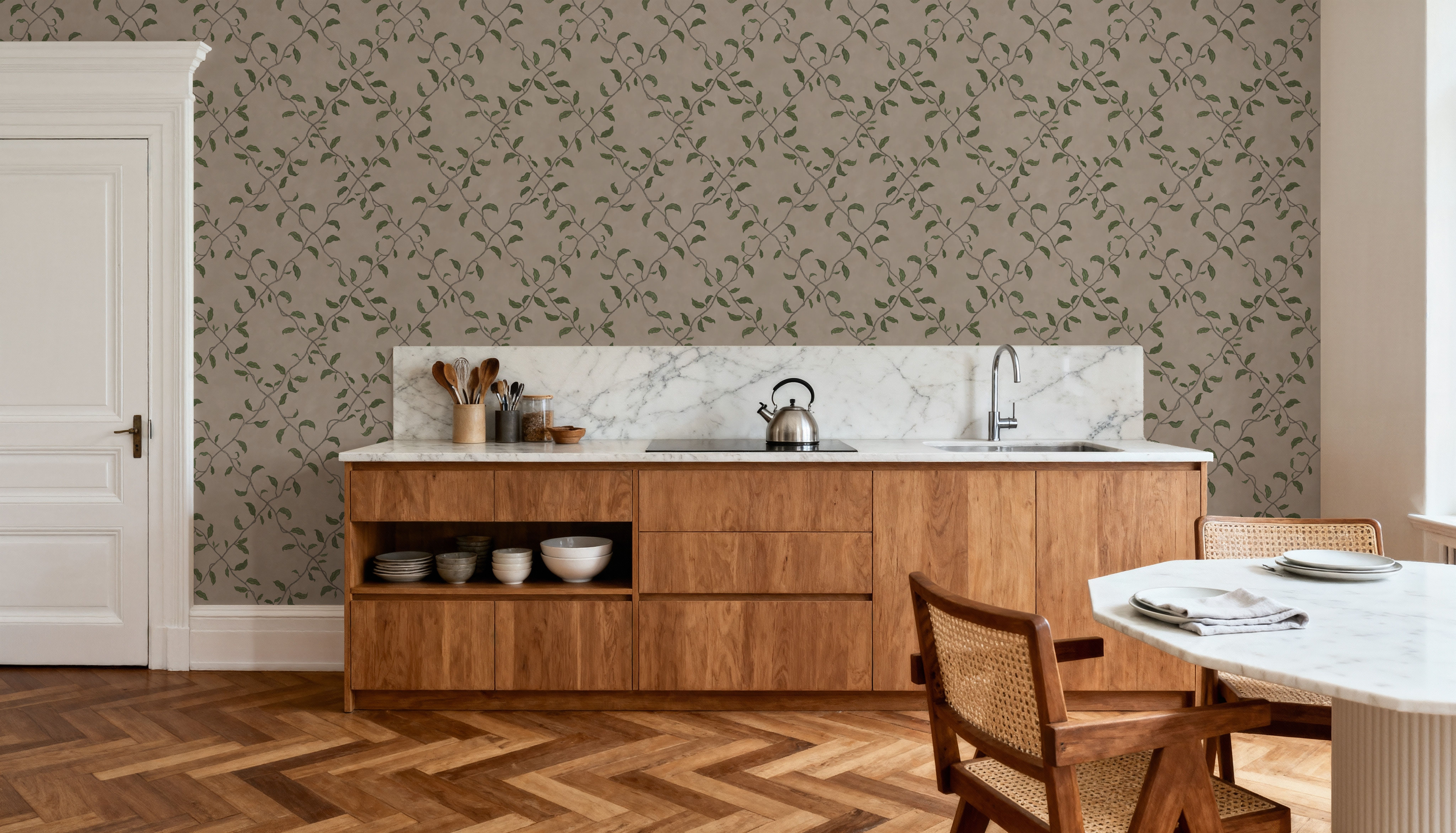 Emerald Trellis, Beige