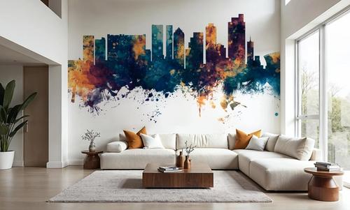 Cape Town Skyline Blue & Bronze