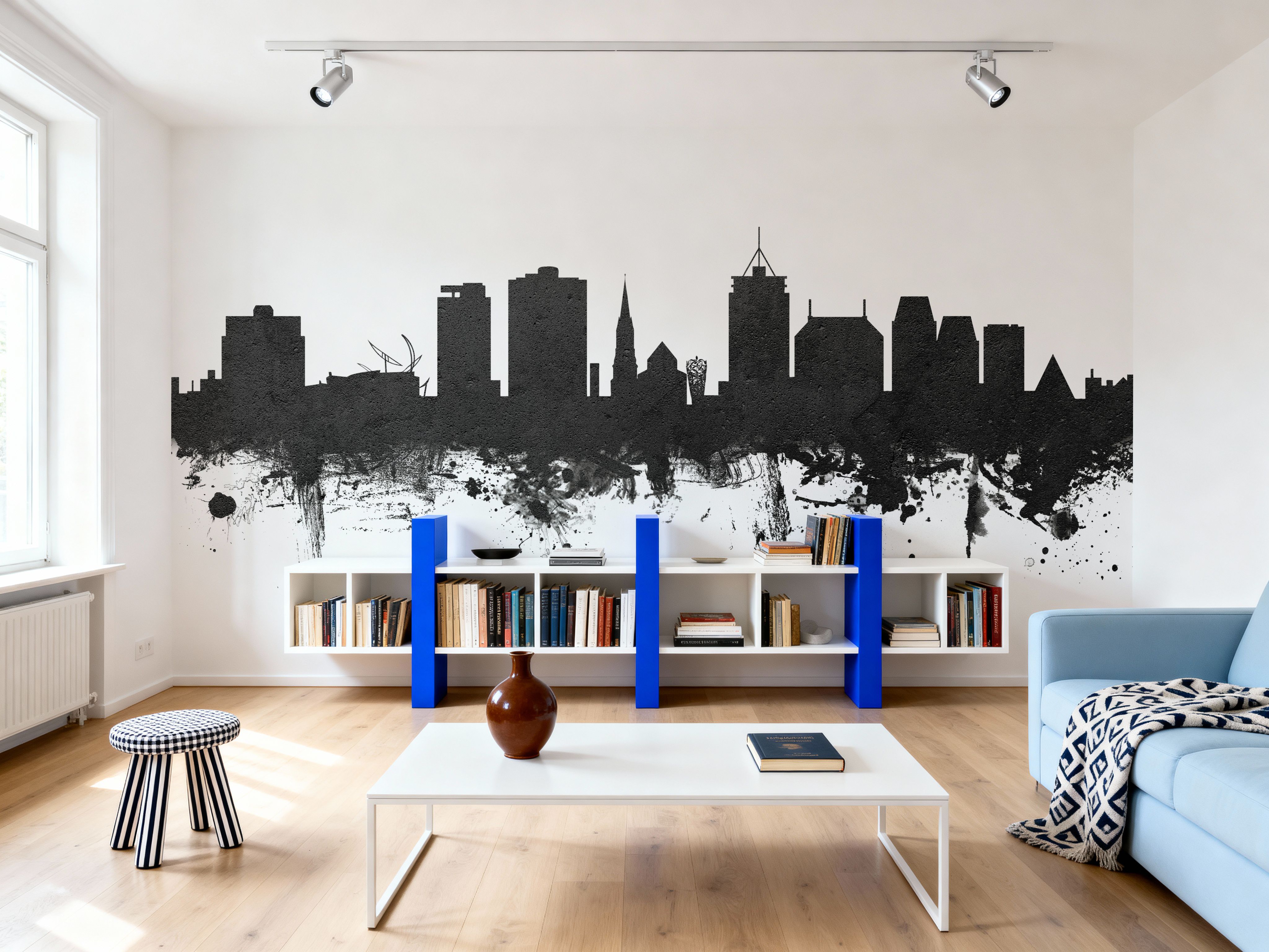 Christchurch New Zealand Skyline Black & White