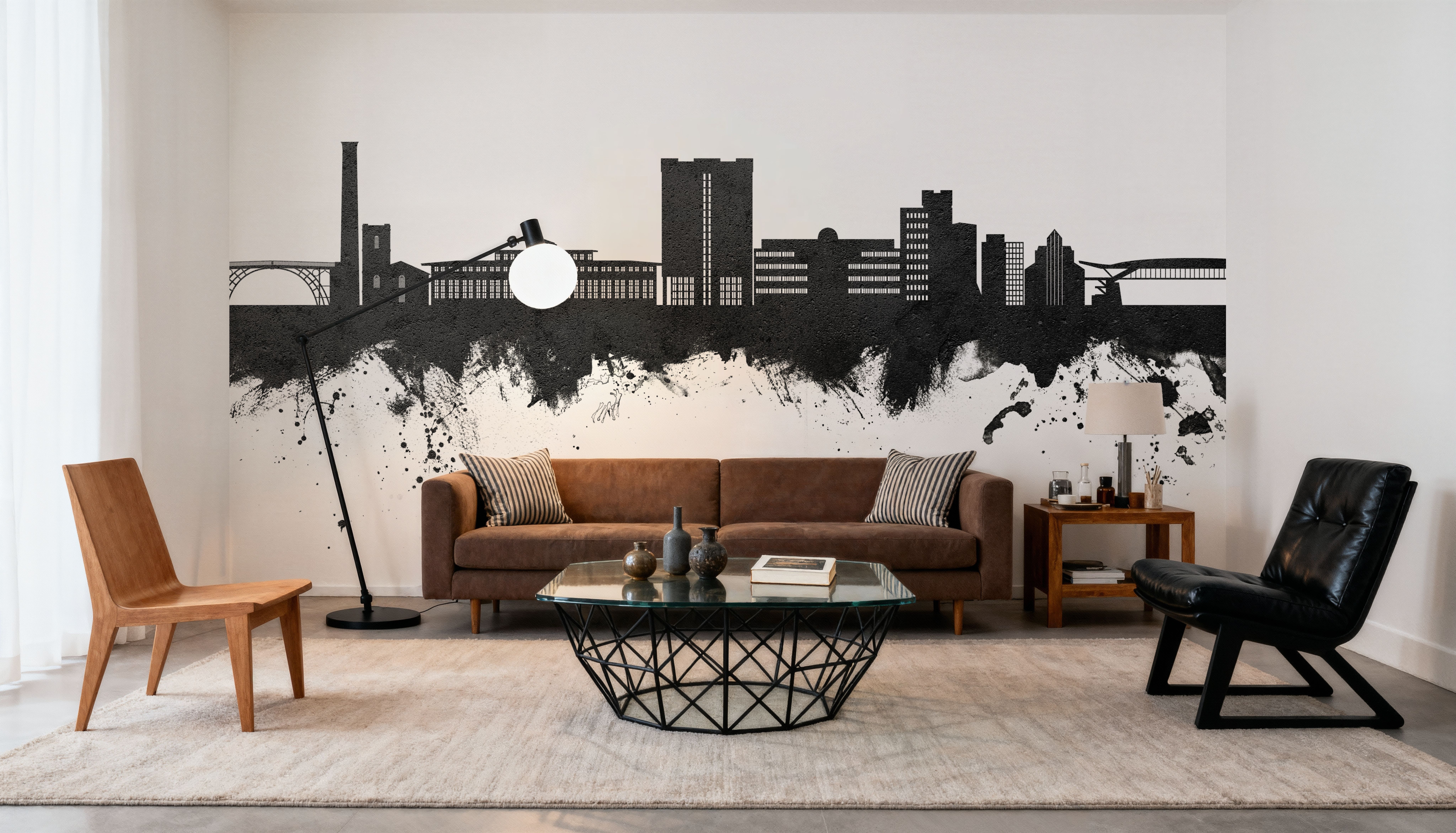 Telford England Skyline Black & White