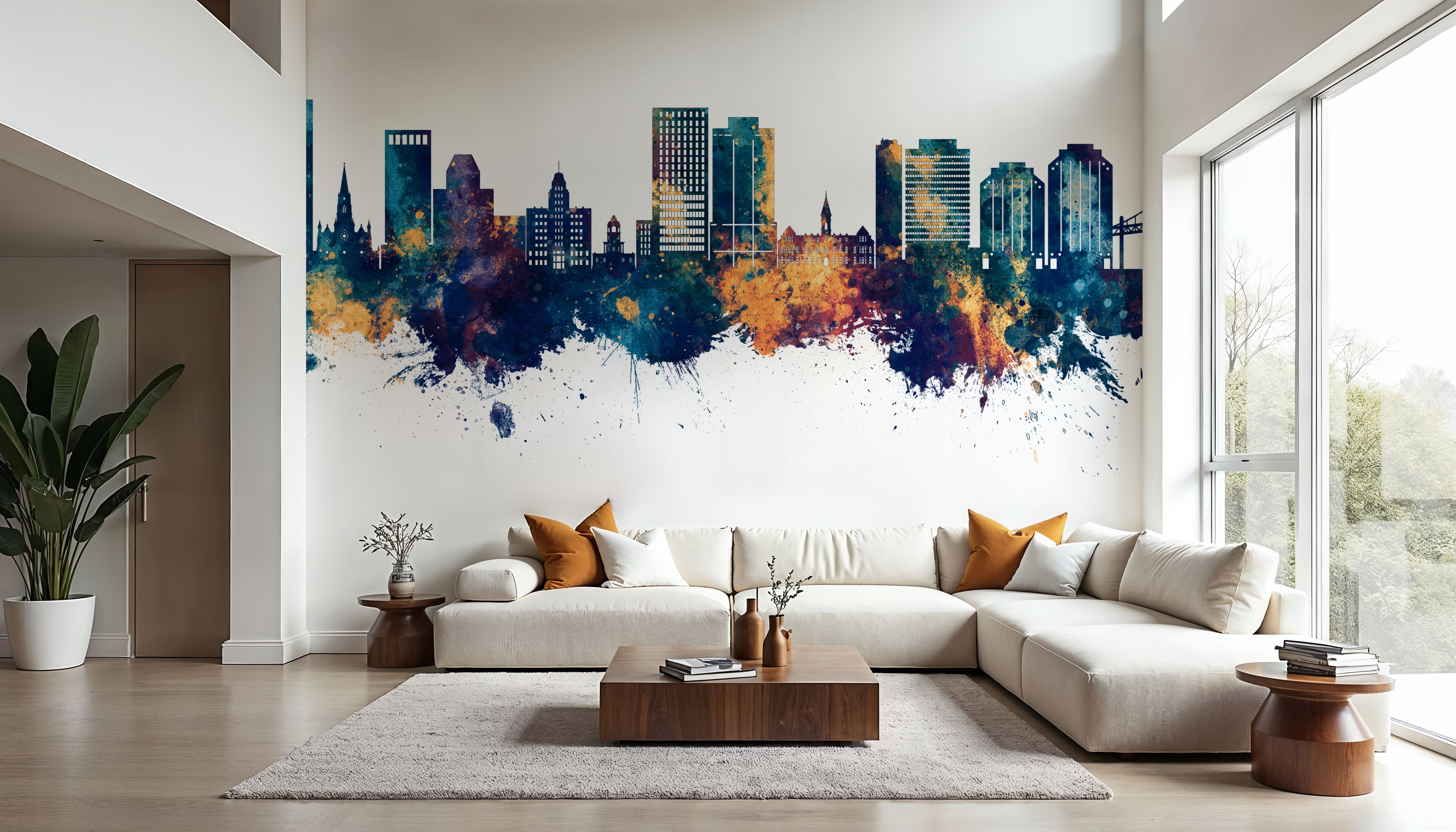 Halifax Canada Skyline Blue & Bronze