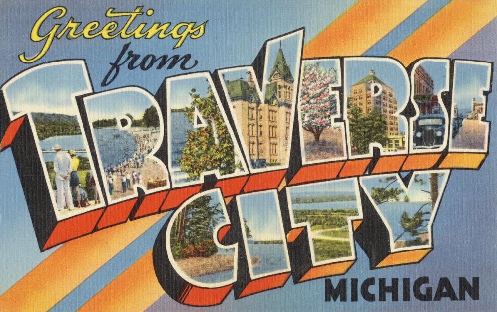 Greetings from Traverse City - Screenprint Postcard
