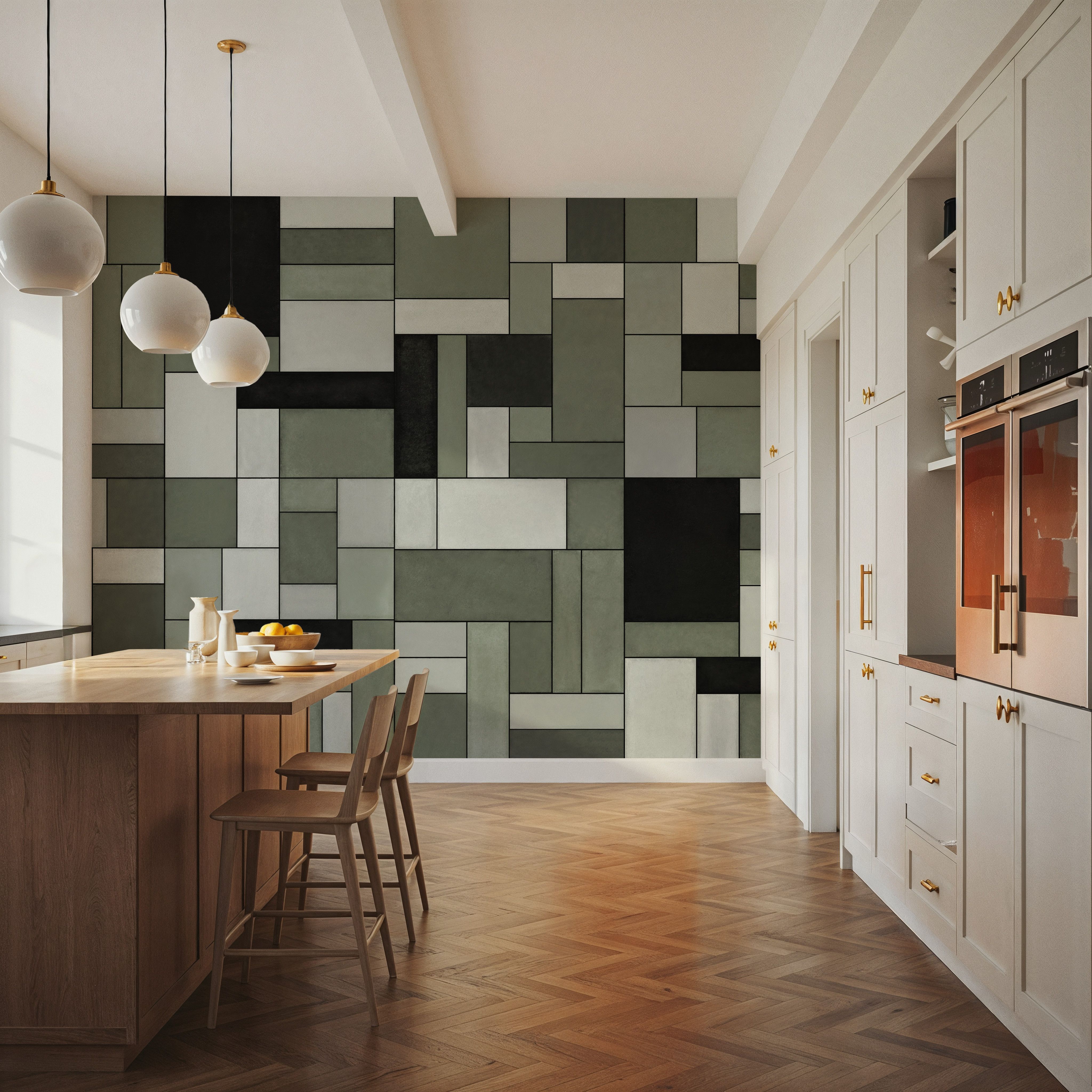 Spectrum Blocks, Olive, Wallpaper