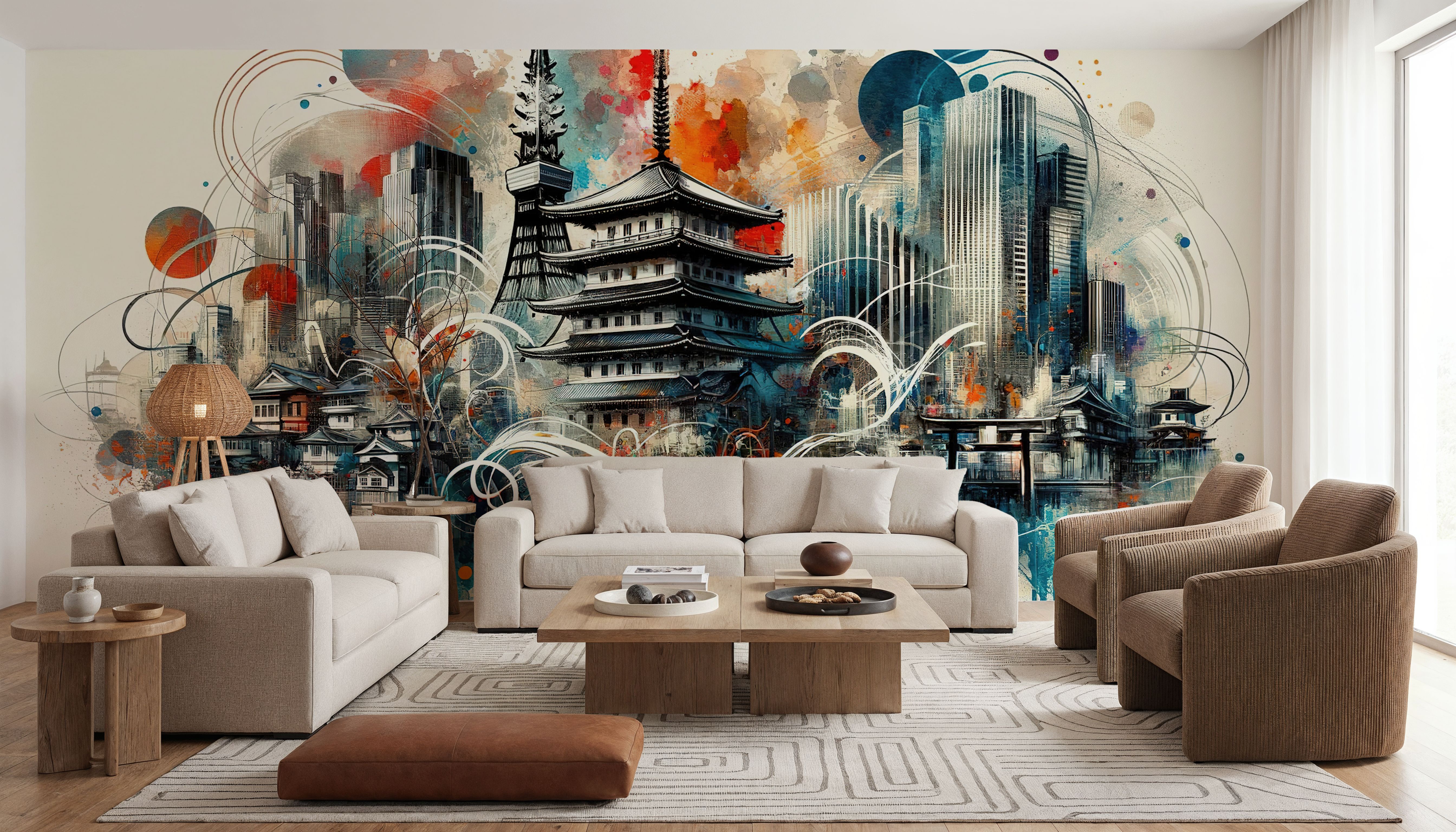 Watercolor Skyline Tokyo I