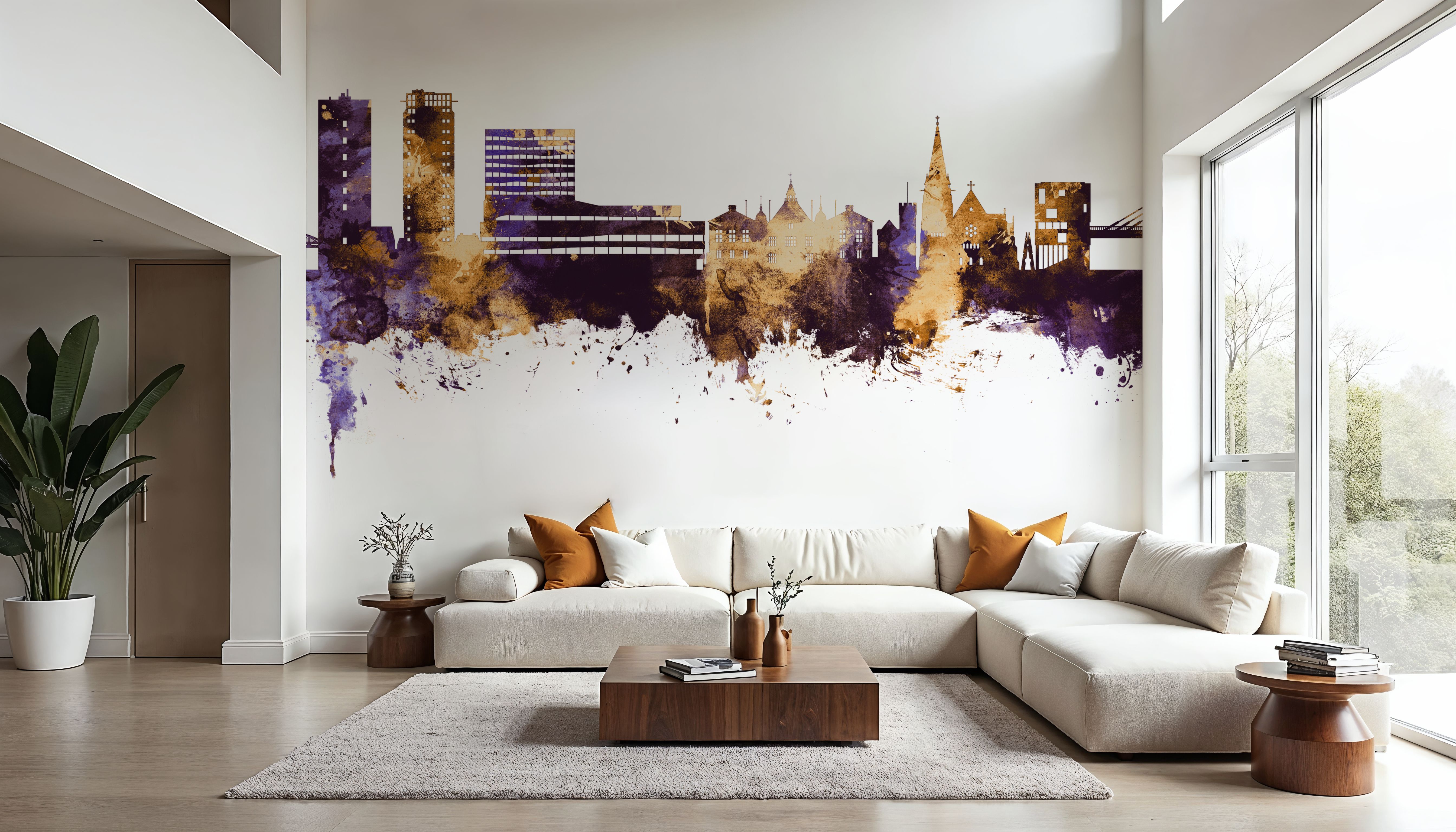 Umeå Skyline Purple & Gold