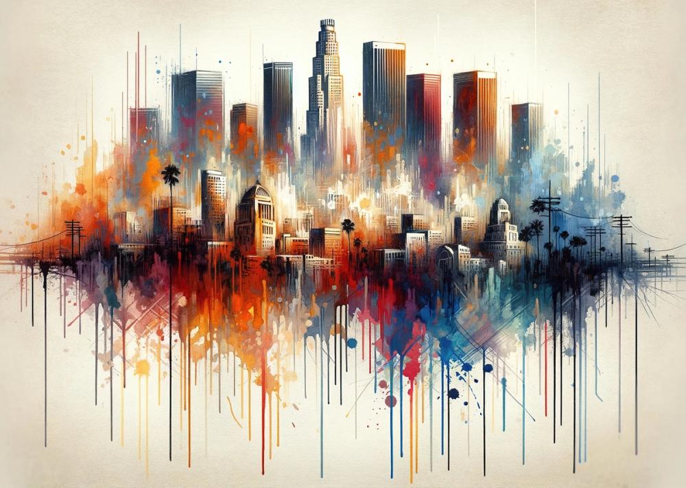 Watercolor Skyline II