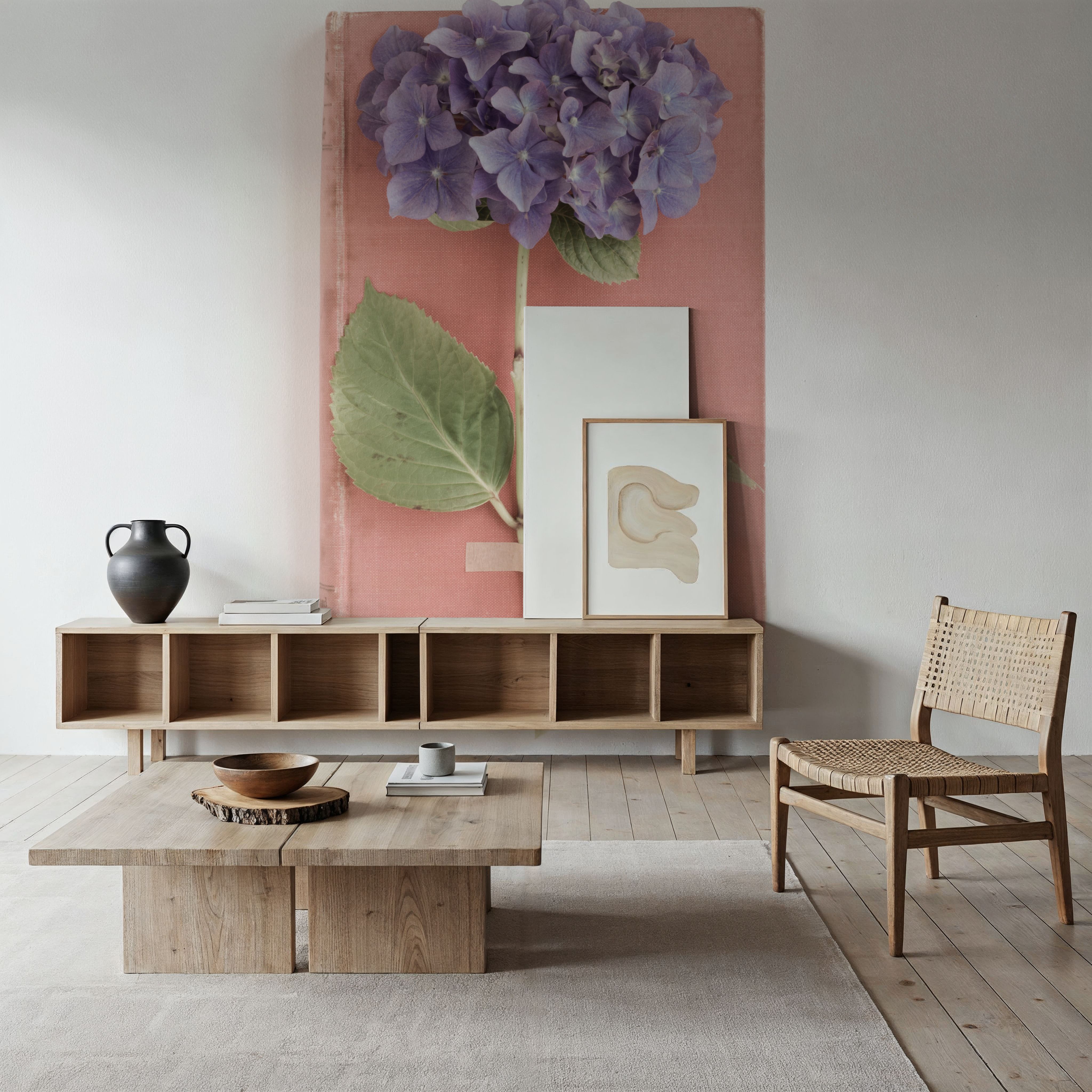 Purple Hydrangea on Book