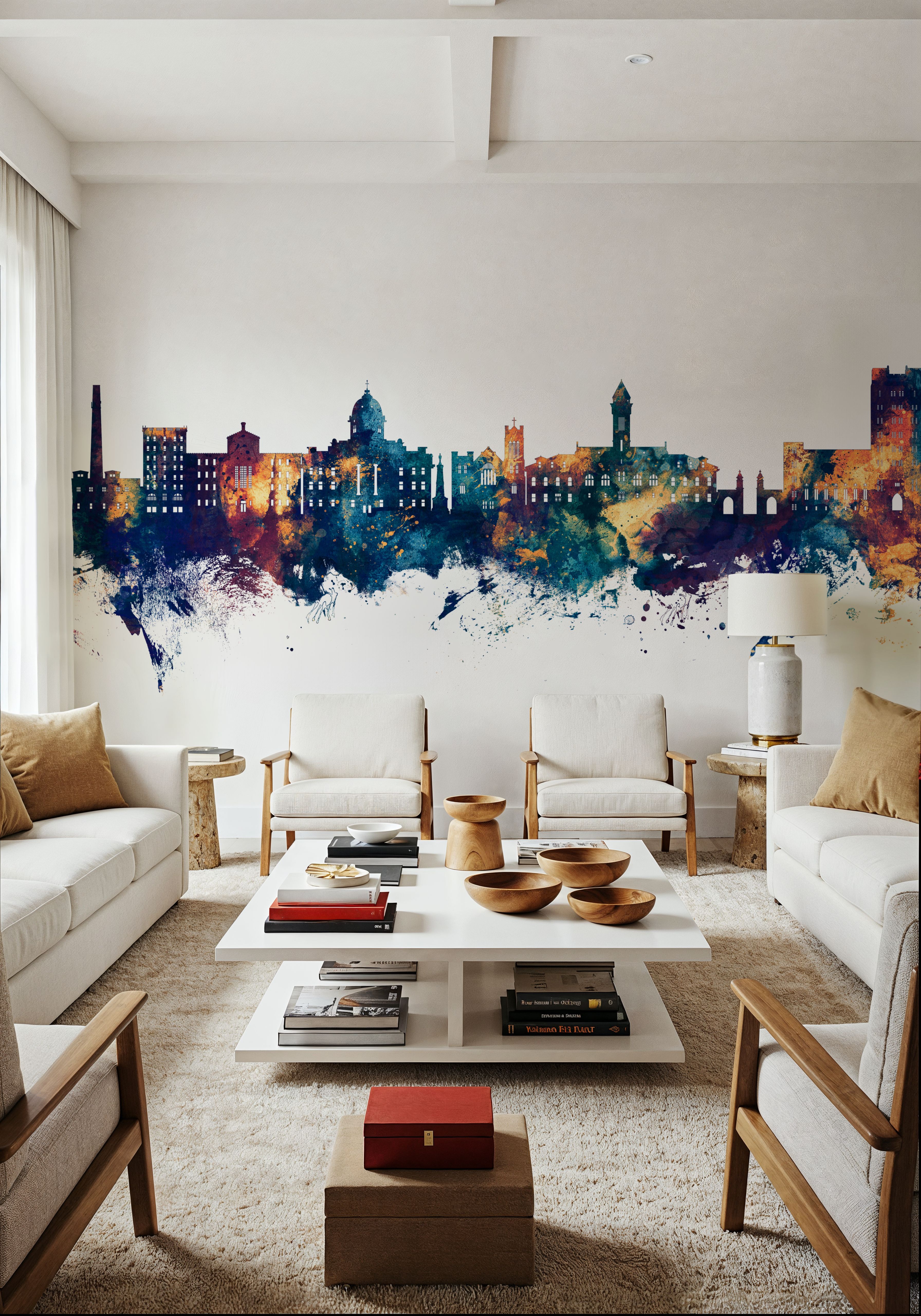 Bloomington Indiana Skyline Blue & Bronze