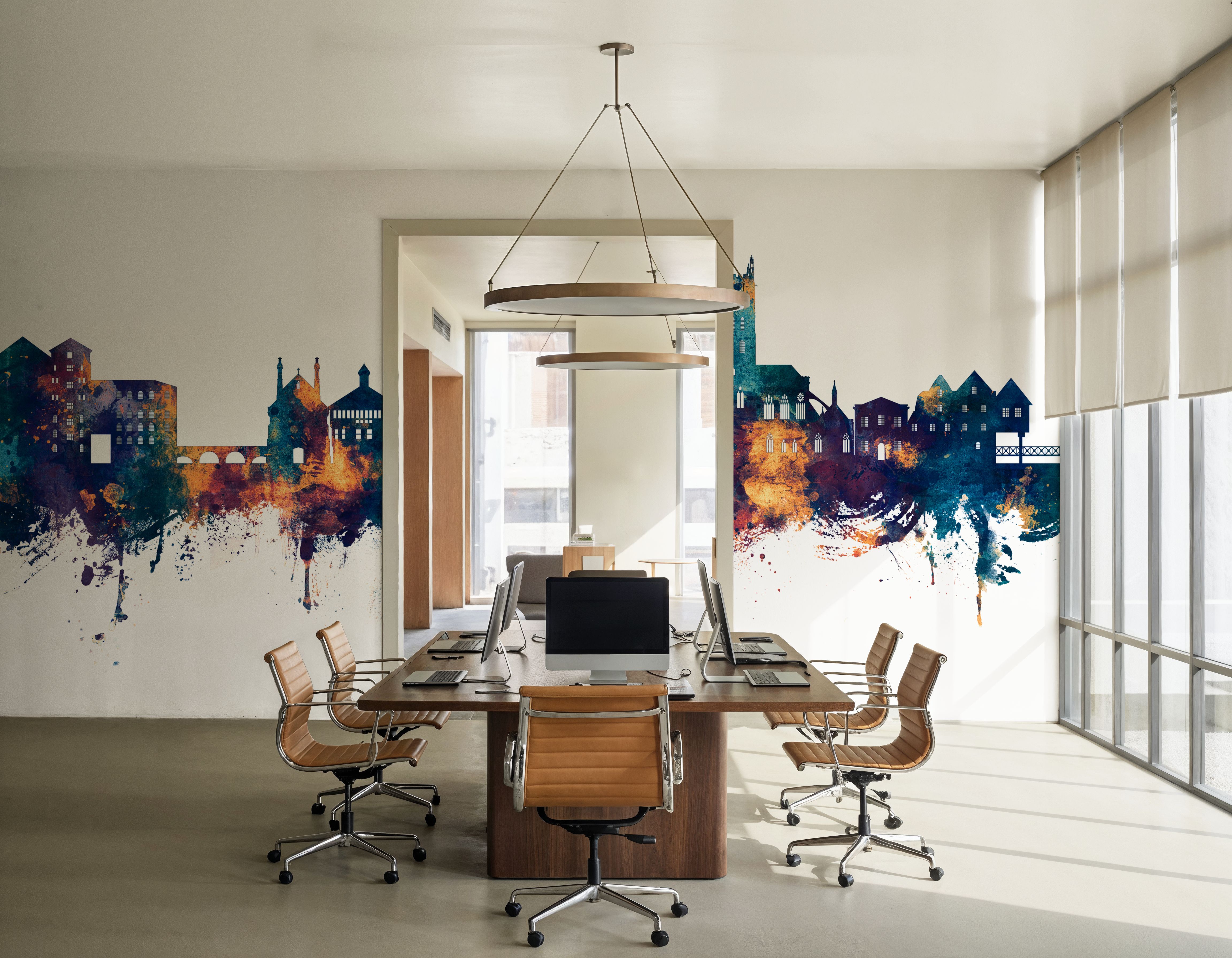 Tewkesbury England Skyline Blue & Bronze, Wallpaper