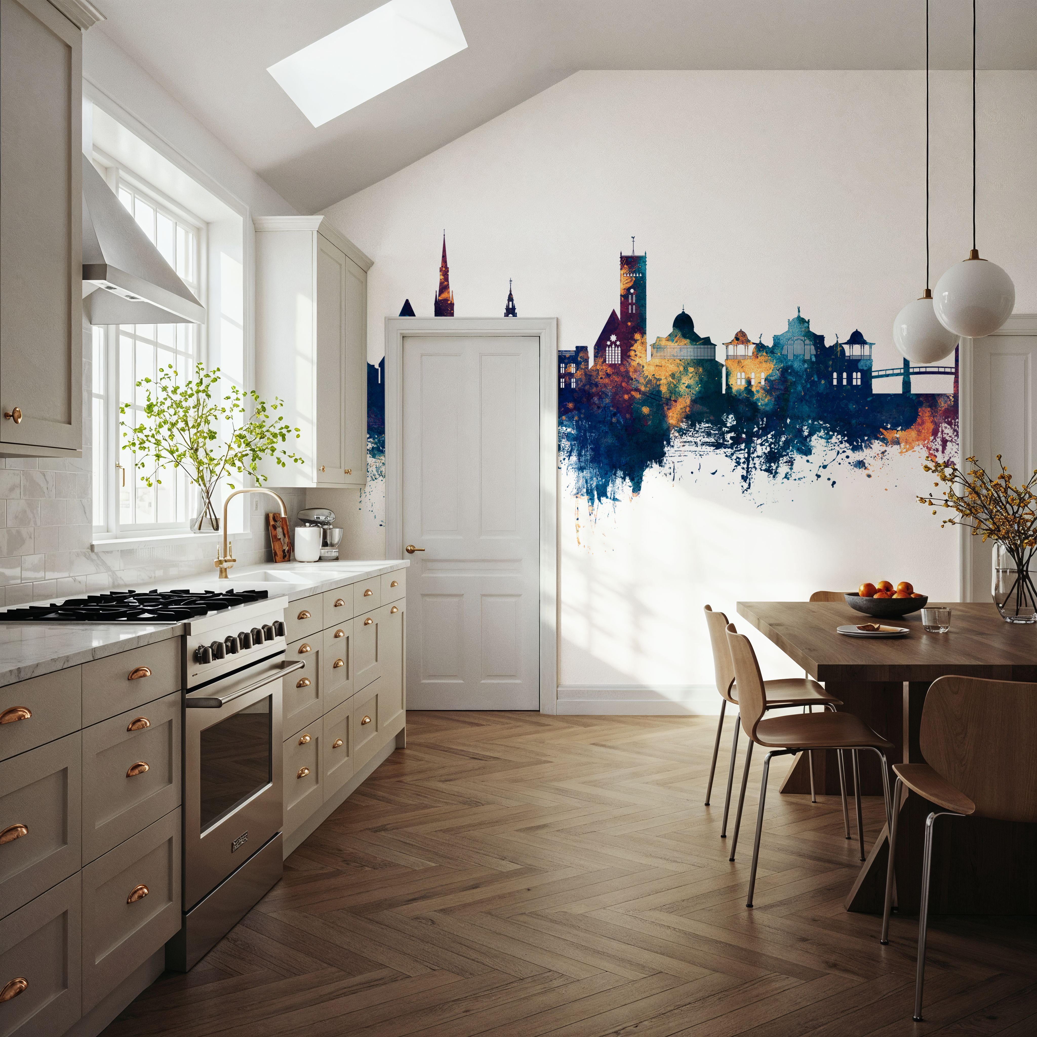 Torquay England Skyline Blue & Bronze