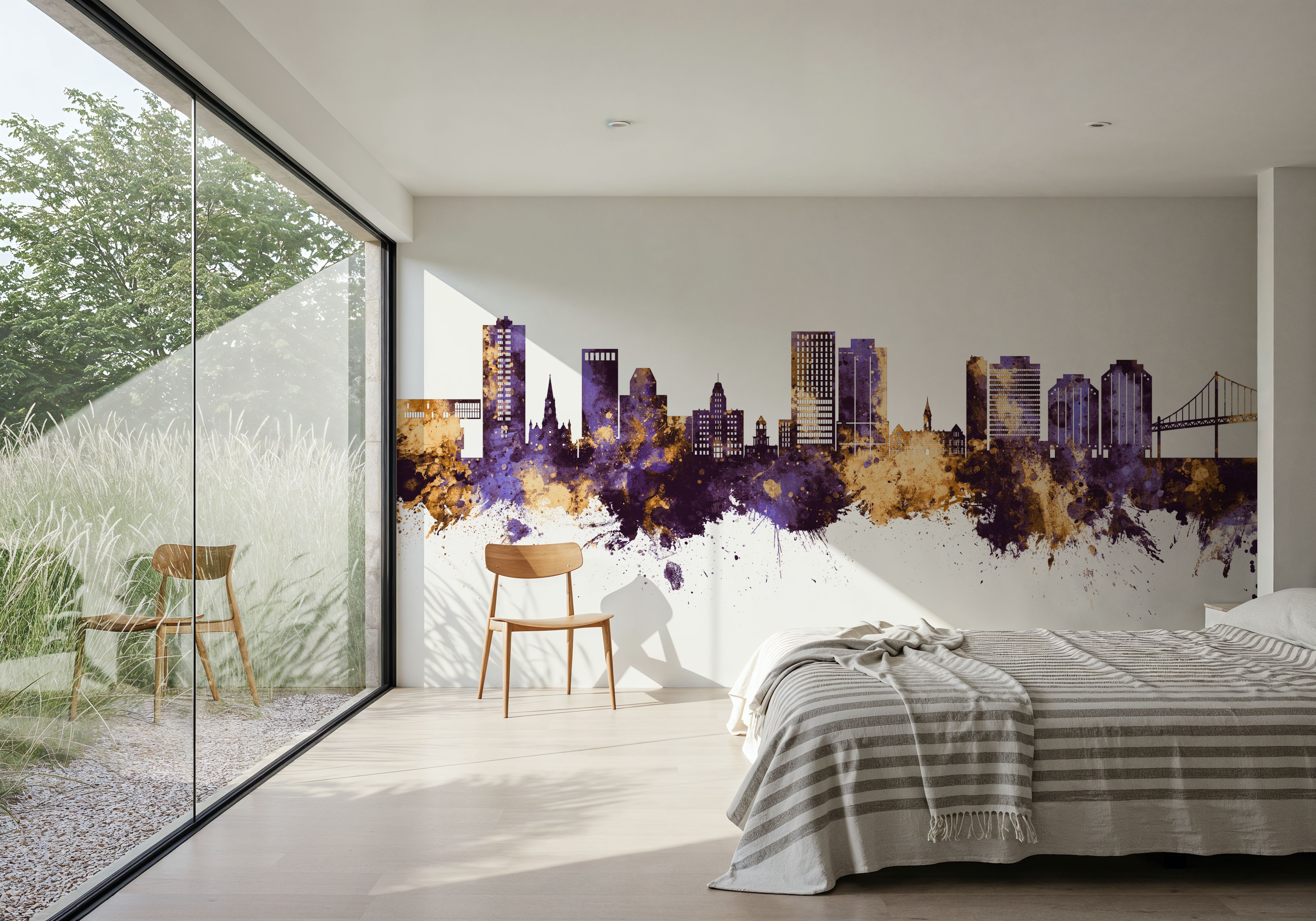 Halifax Canada Skyline Purple & Gold