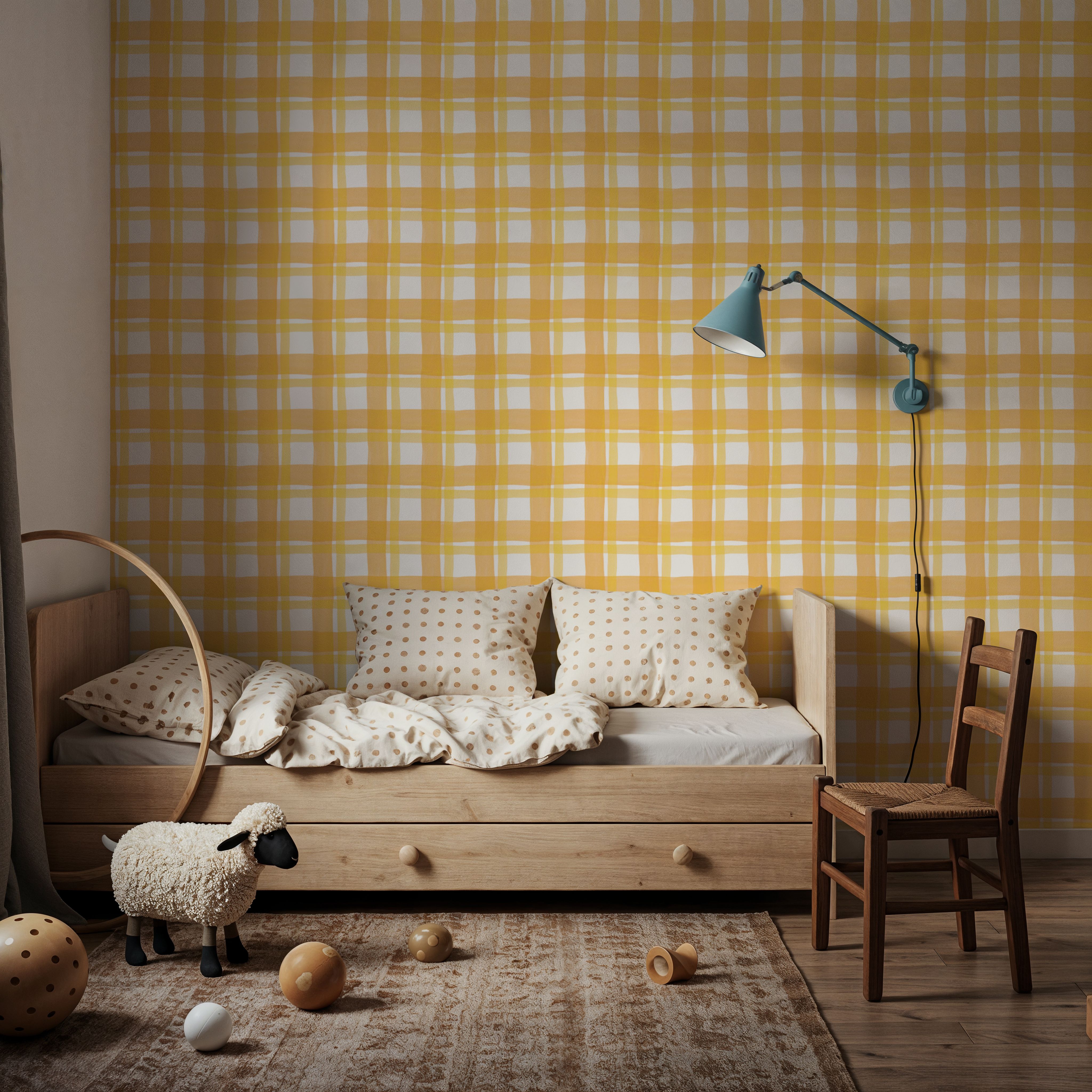 Summer Plaid Yellow, Wallpaper