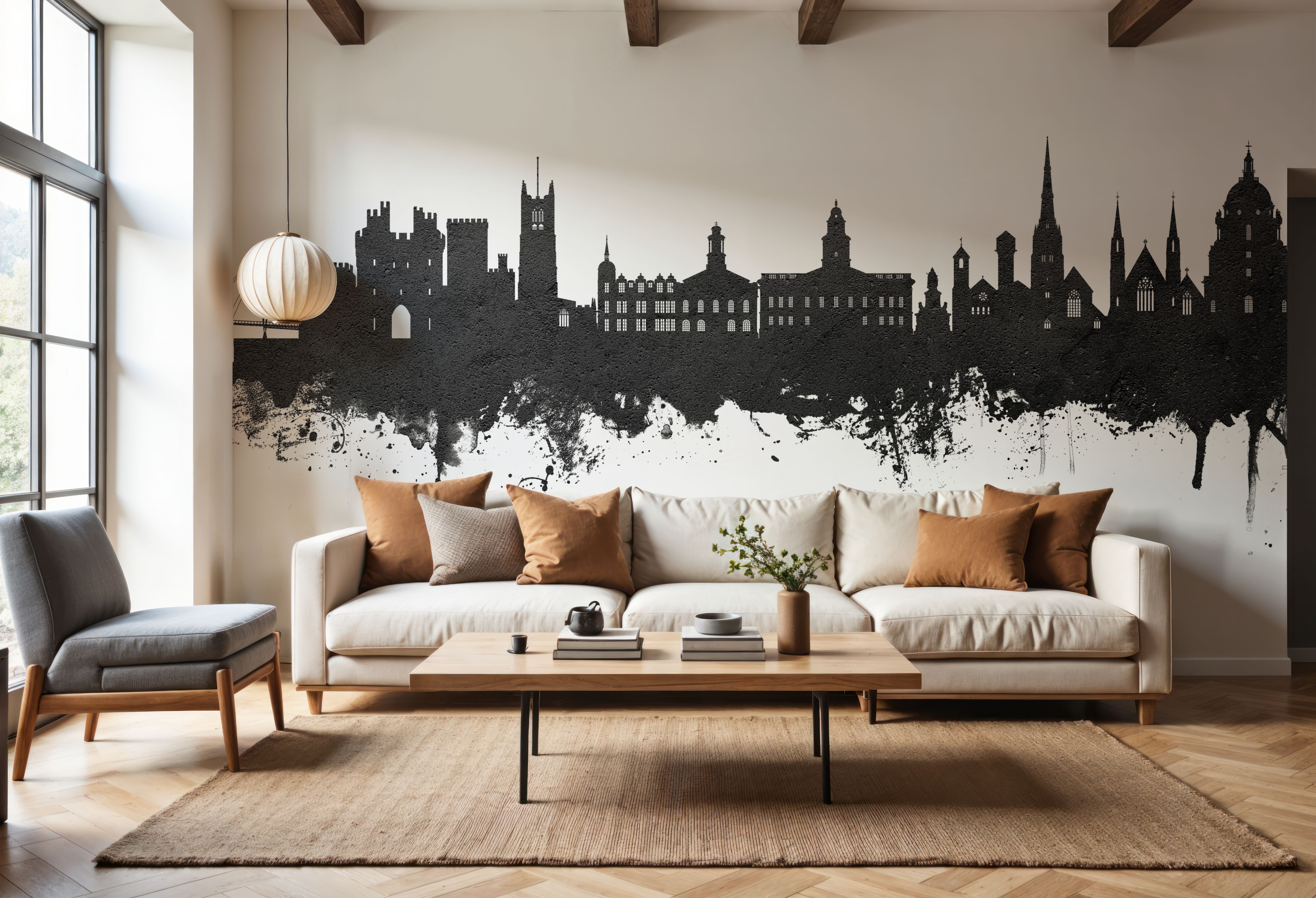 Lancaster England Skyline Black & White, Wallpaper