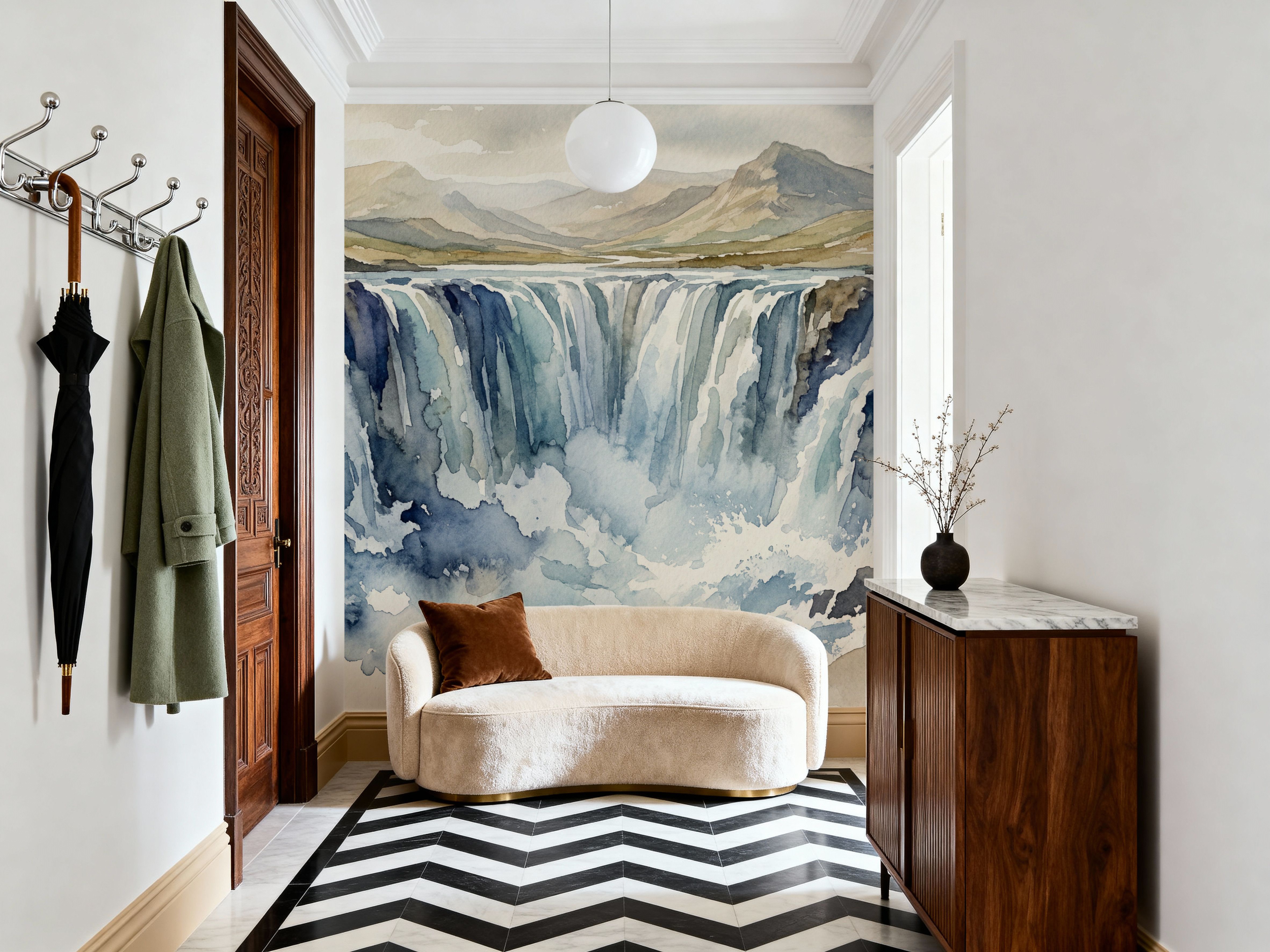 Cascade - Watercolor Landscapes Series, Wallpaper