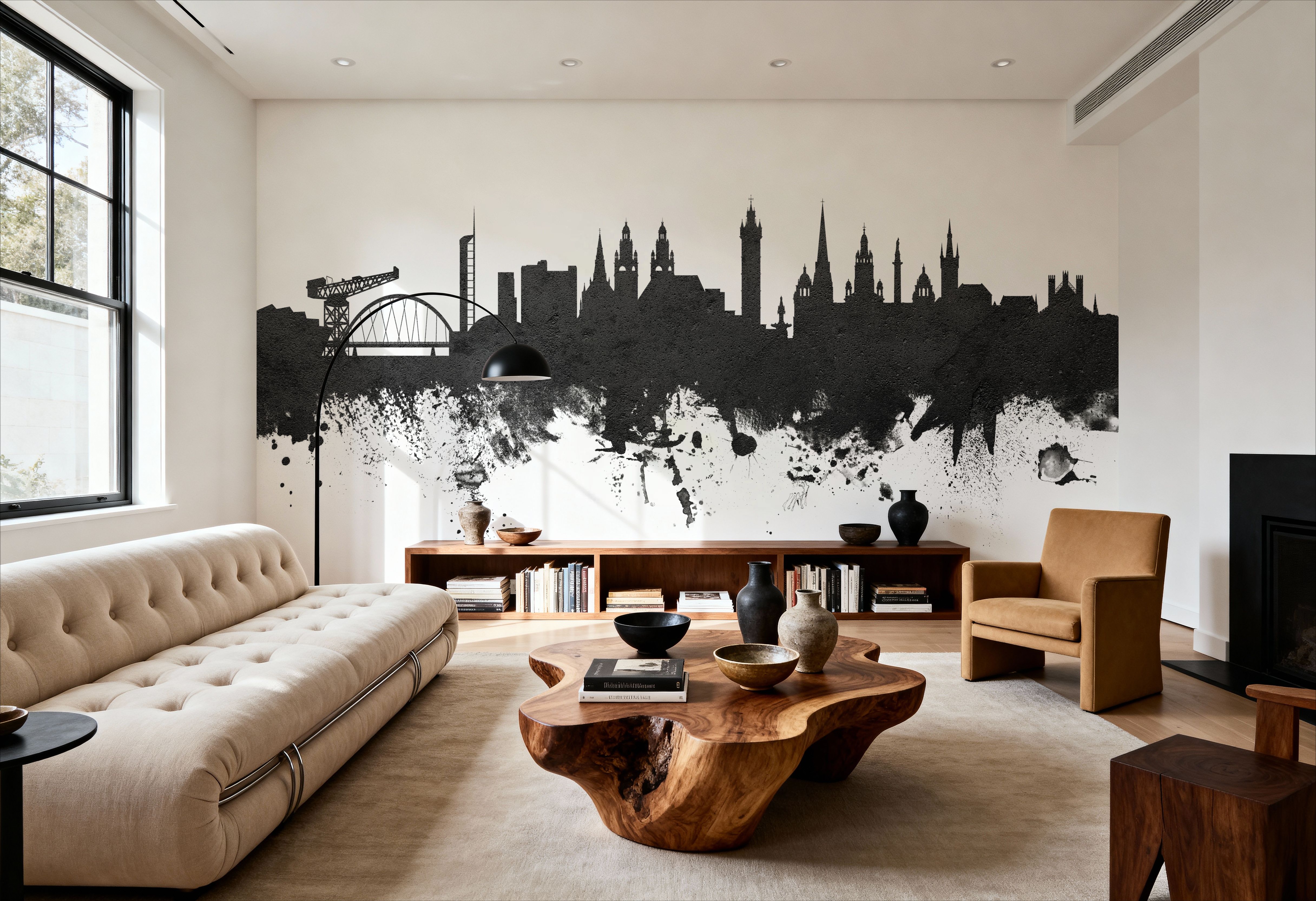 Glasgow Scotland Skyline Black & White, Wallpaper