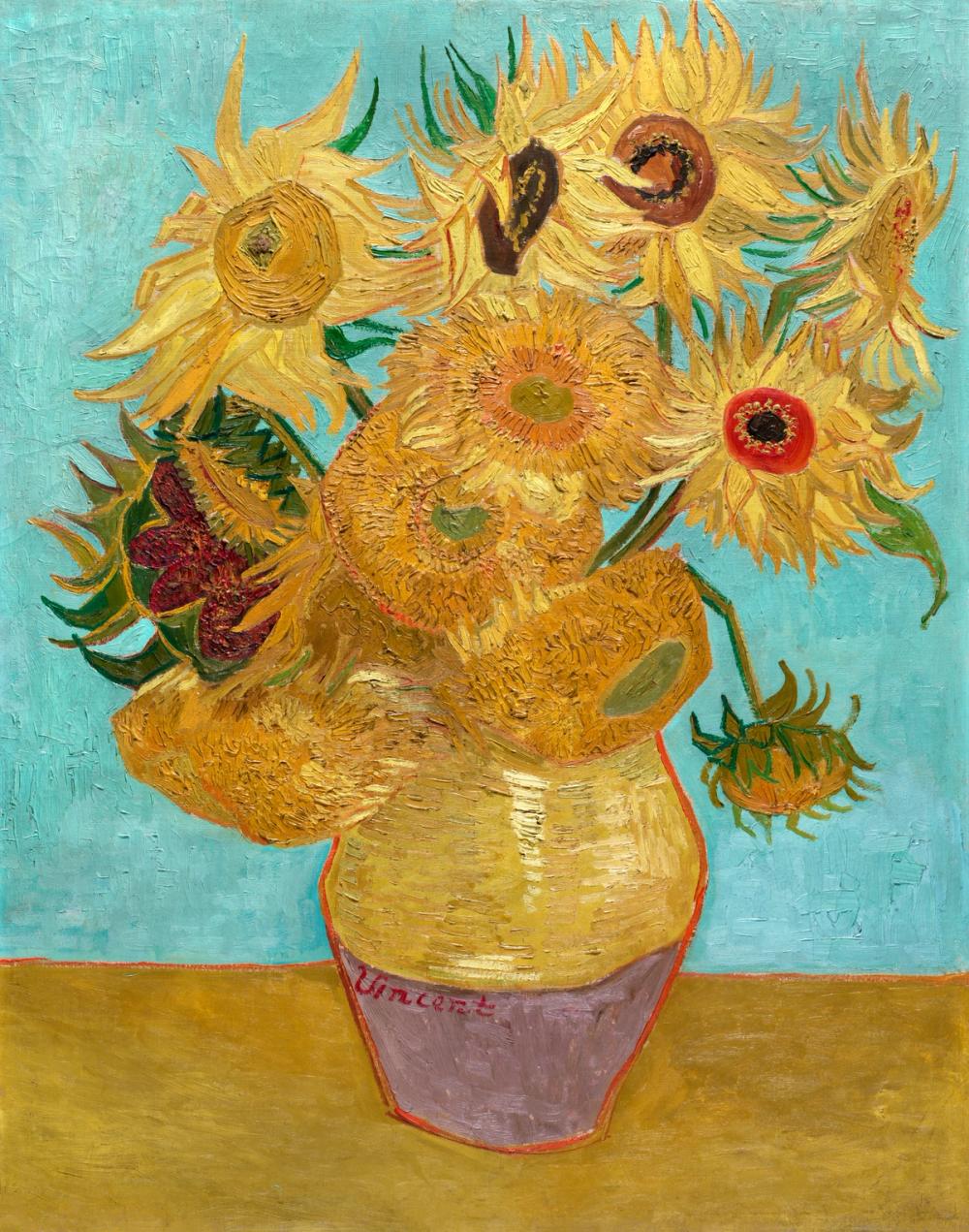Vase with Twelve Sunflowers