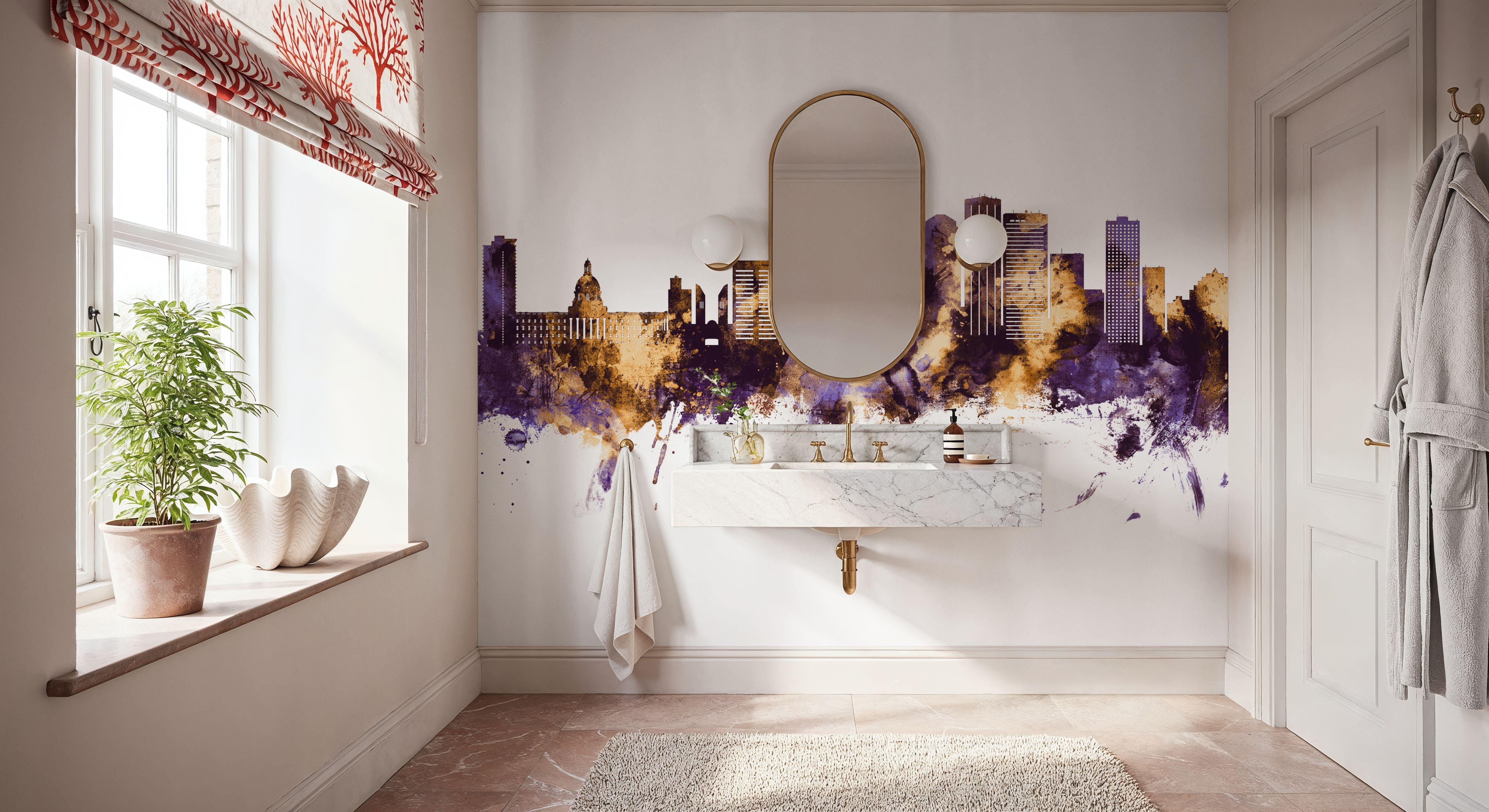 Edmonton Canada Skyline Purple & Gold