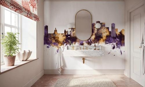 Edmonton Canada Skyline Purple & Gold