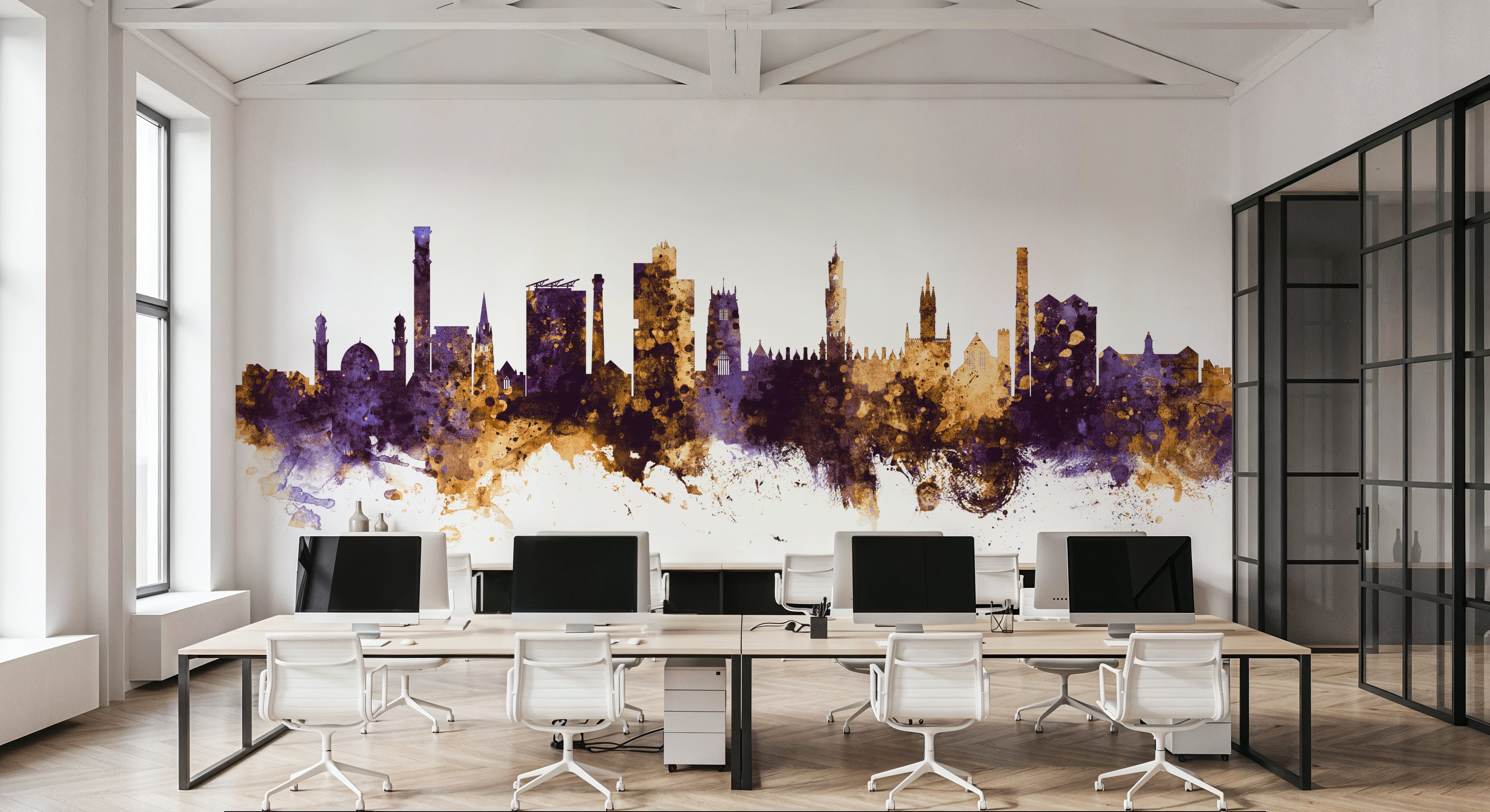 Bradford England Skyline Purple & Gold